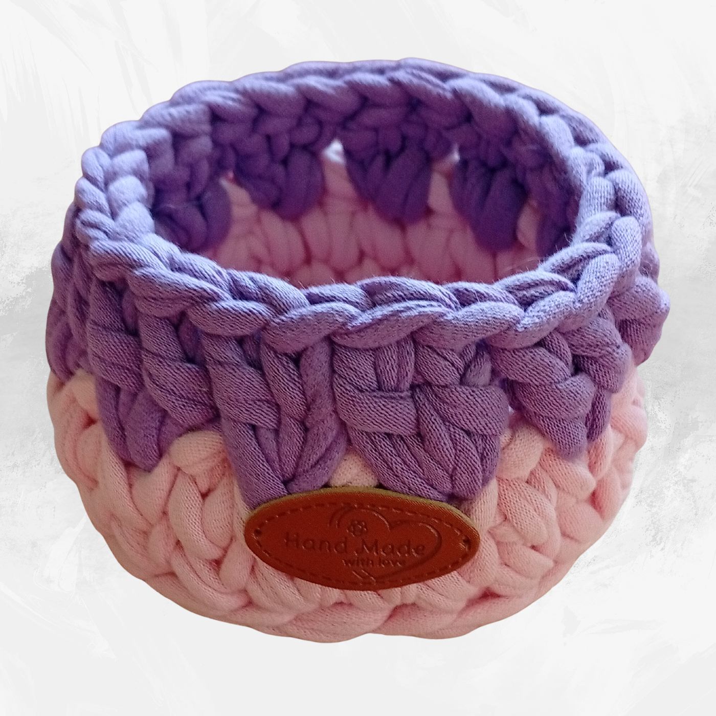 Handmade Crochet Storage Basket Set of 4 Two-Tone Colors