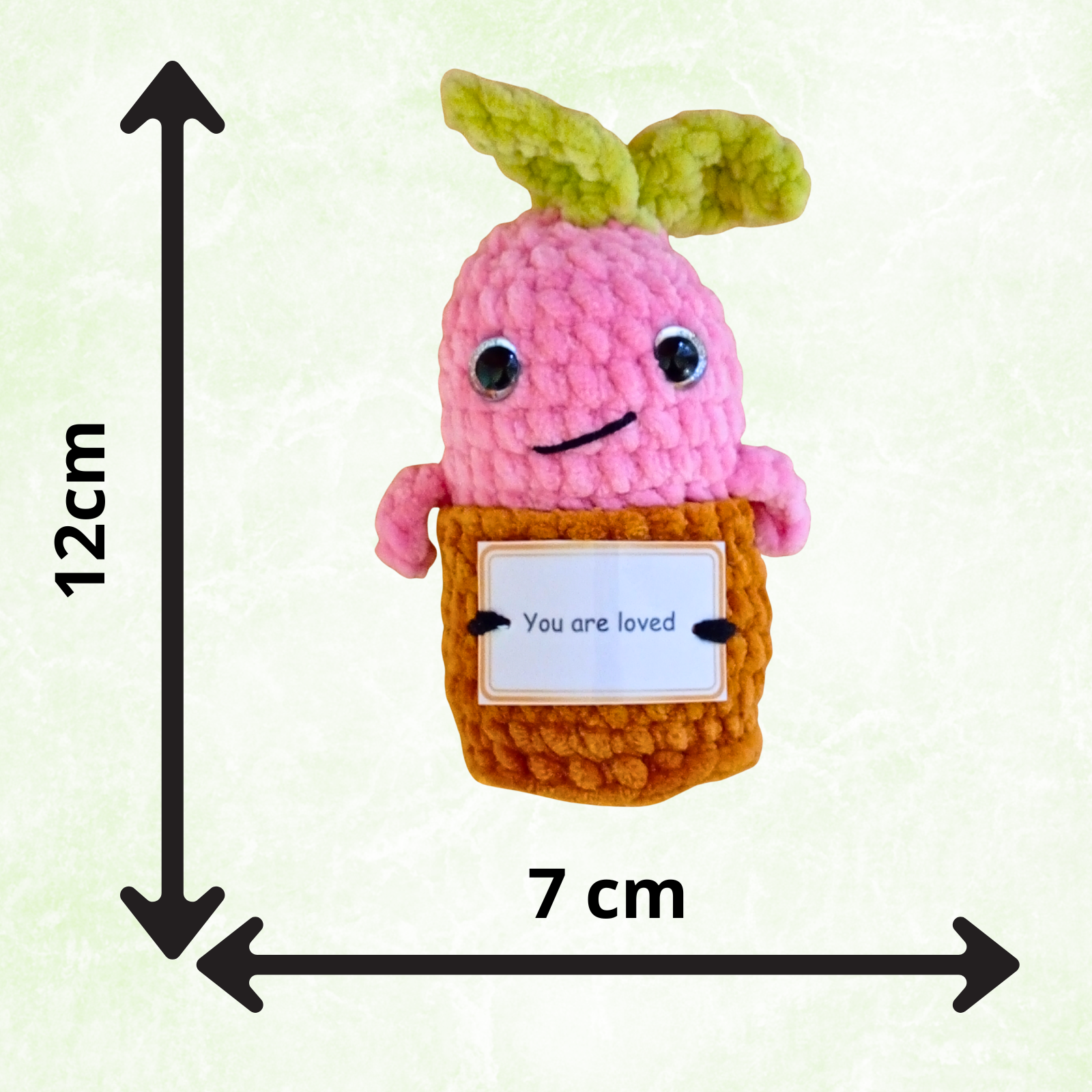 Pocket Hug Mandragora™ – Handmade Emotional Support Plush with Inspirational Message Card