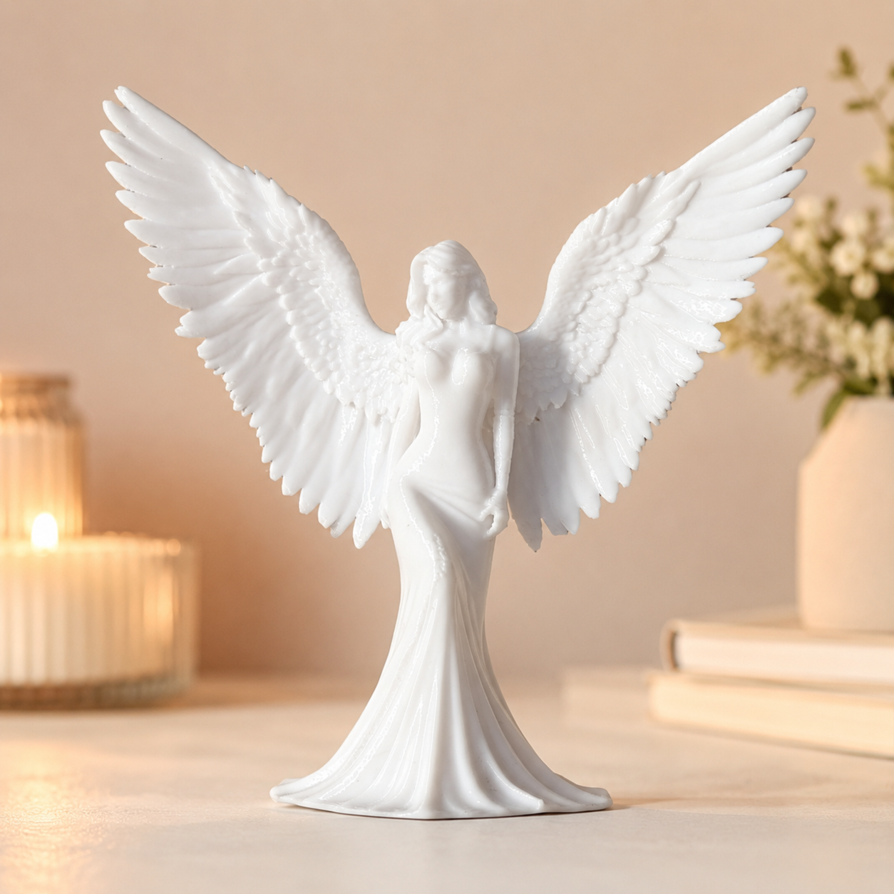 Elegant Angel Figurine with Wings – Modern Home Decor Statue , (16cm)