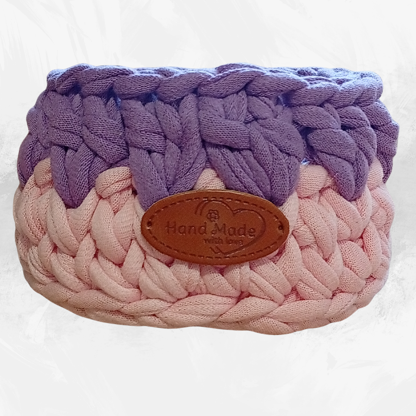 Handmade Crochet Storage Basket Set of 4 Two-Tone Colors