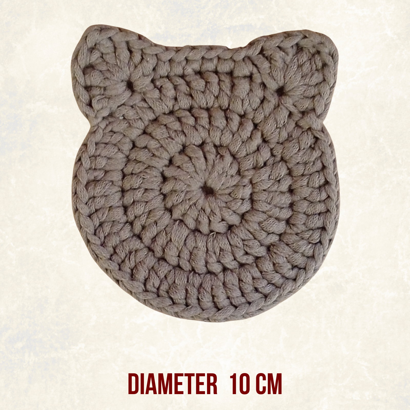 Handmade Crochet Cat Coasters – Set of 6