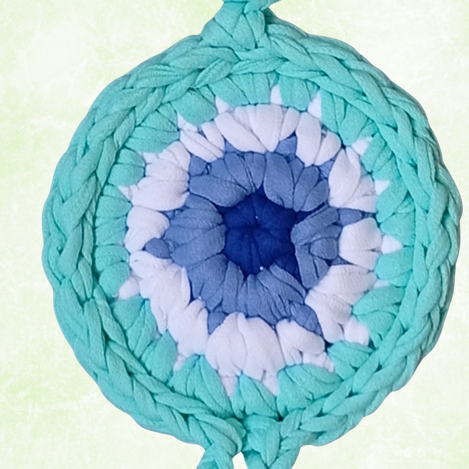 Handmade Crochet Evil Eye Hanging Ornament, Boho Wall Decor, Car Mirror Charm, Bag Accessory, Cotton Handmade Gift