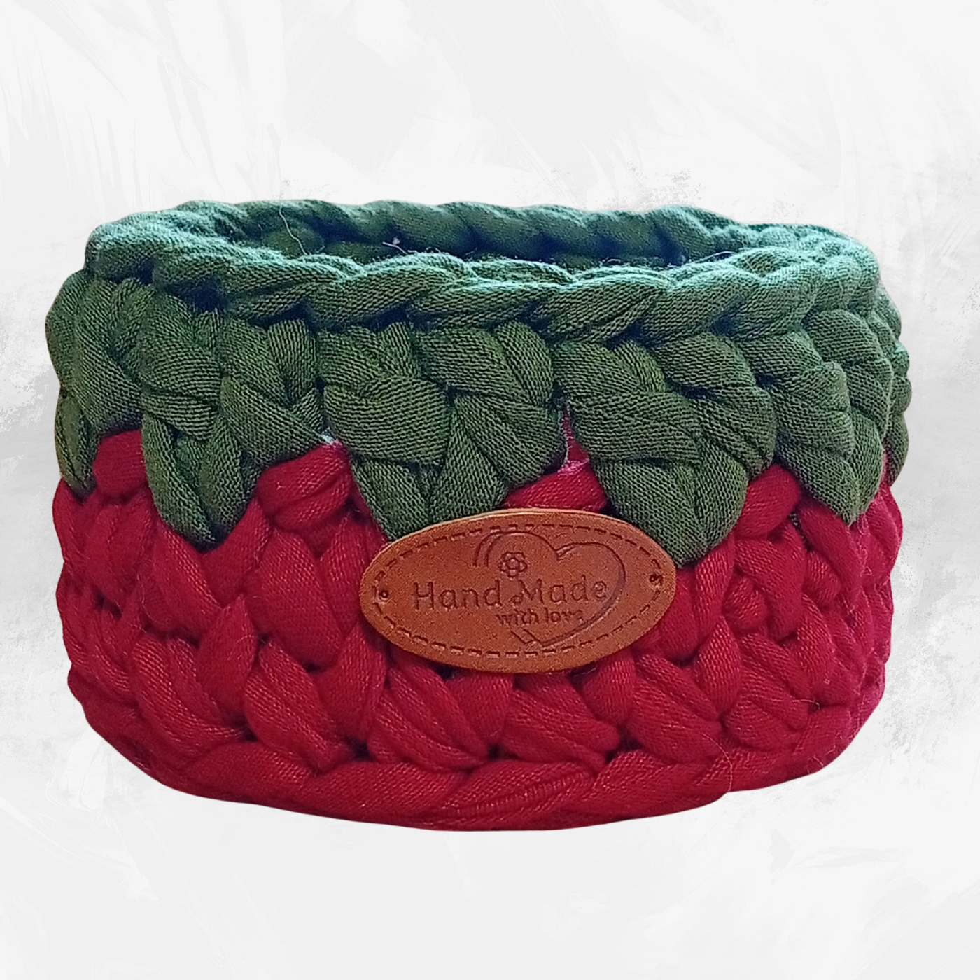 Handmade Crochet Storage Basket Set of 4 Two-Tone Colors