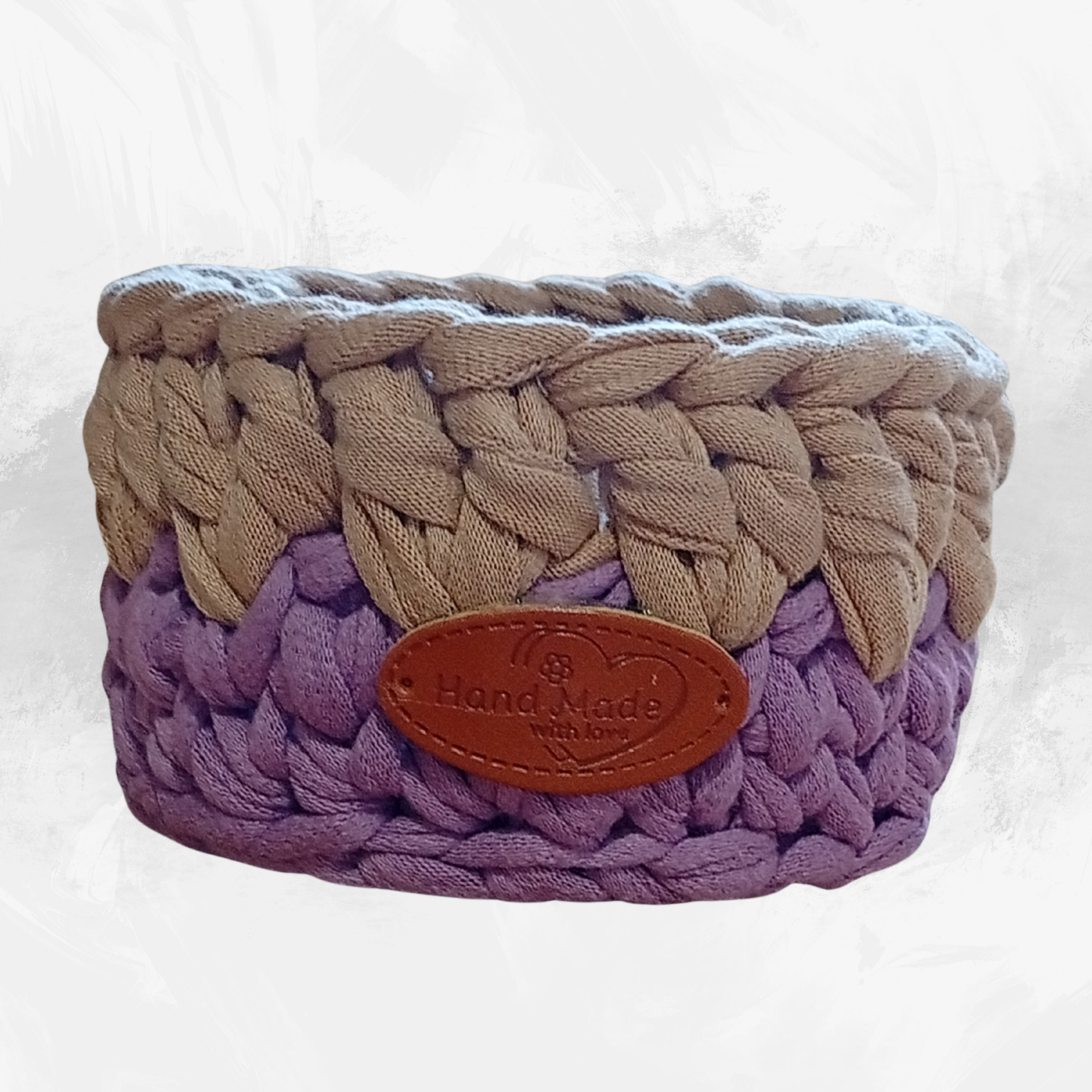 Handmade Crochet Storage Basket Set of 4 Two-Tone Colors