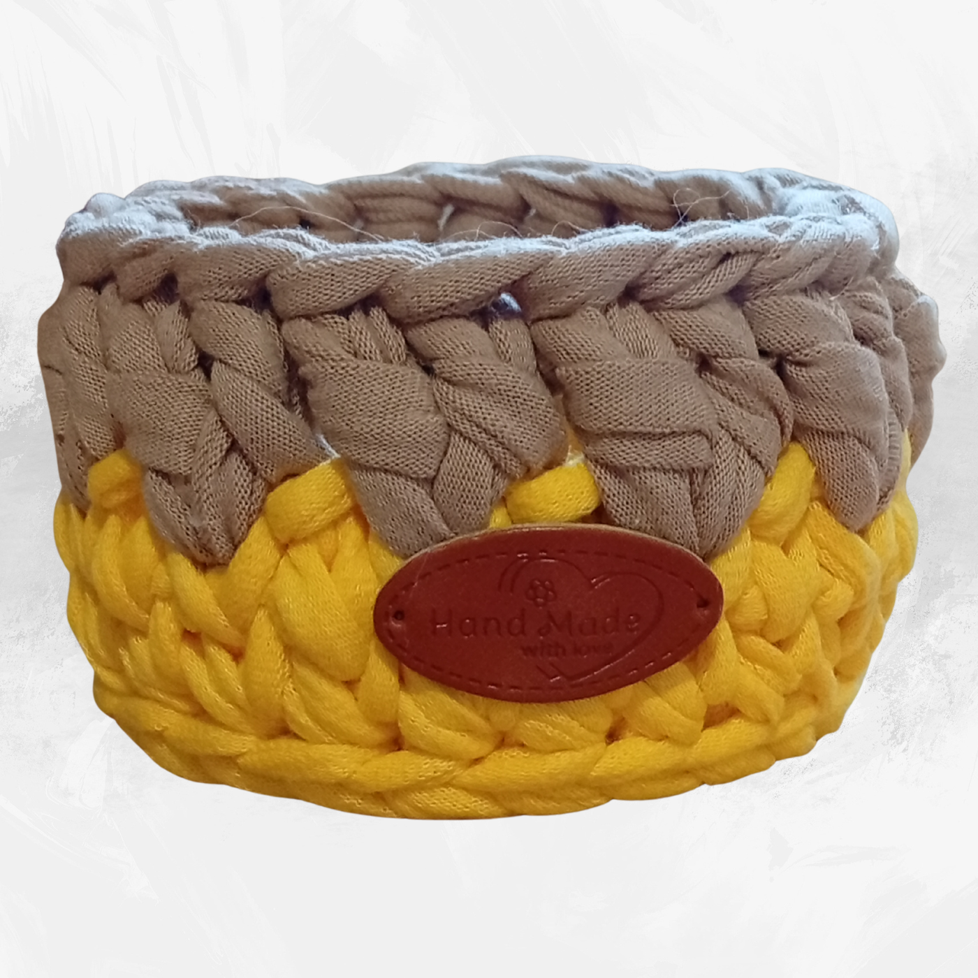 Handmade Crochet Storage Basket Set of 4 Two-Tone Colors