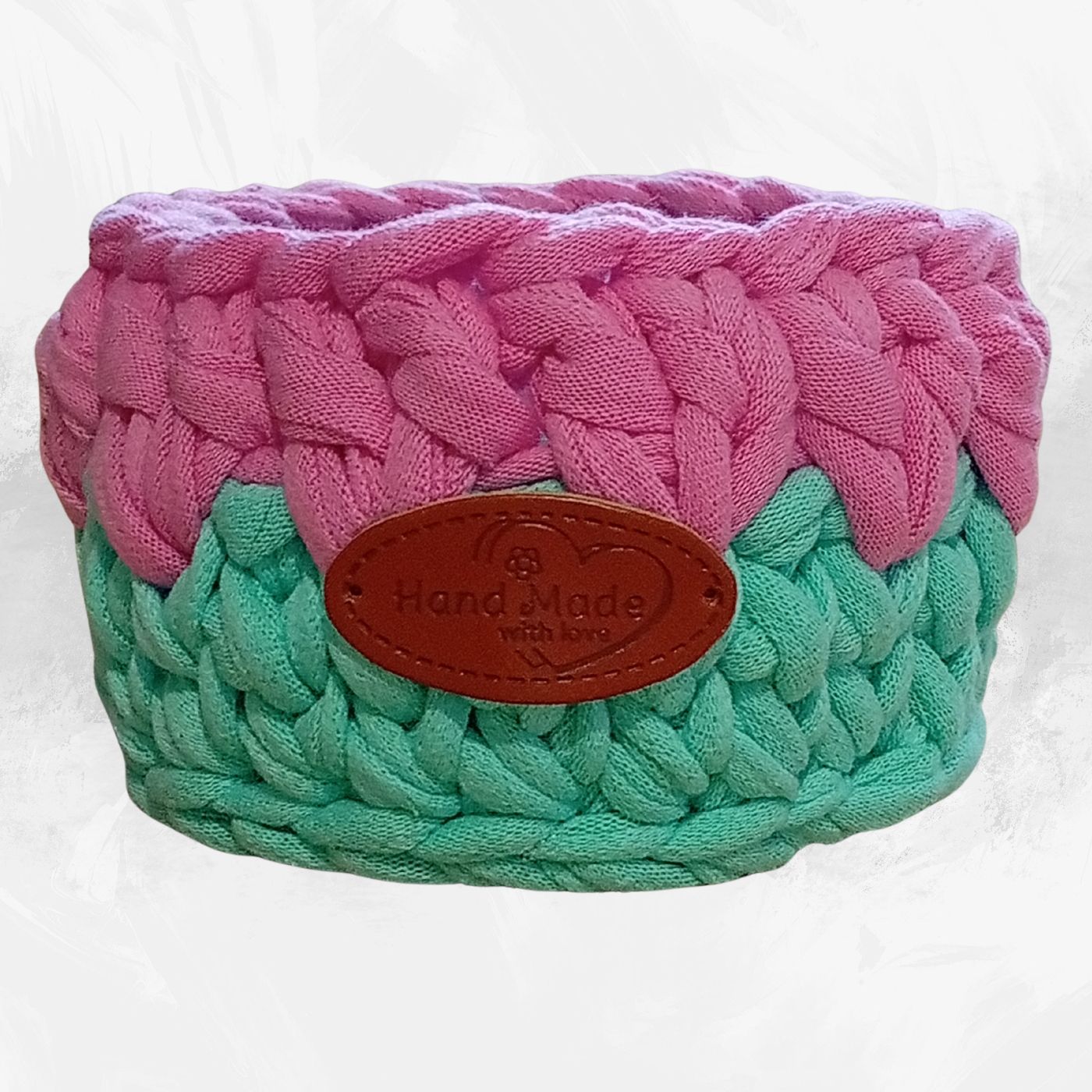 Handmade Crochet Storage Basket Set of 4 Two-Tone Colors