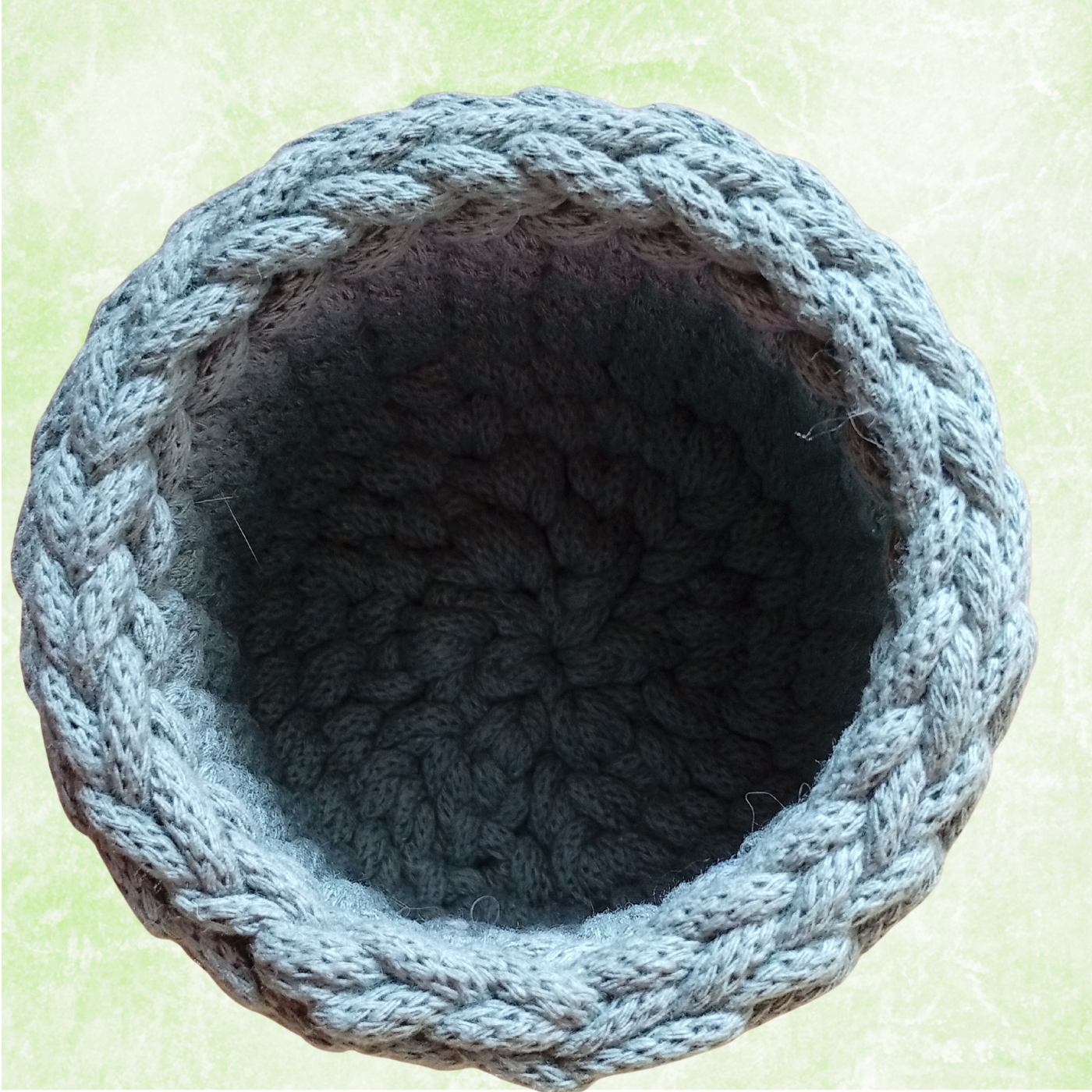 Sturdy Cotton Rope Basket with Lid, Handmade Crochet Acorn Storage Organizer