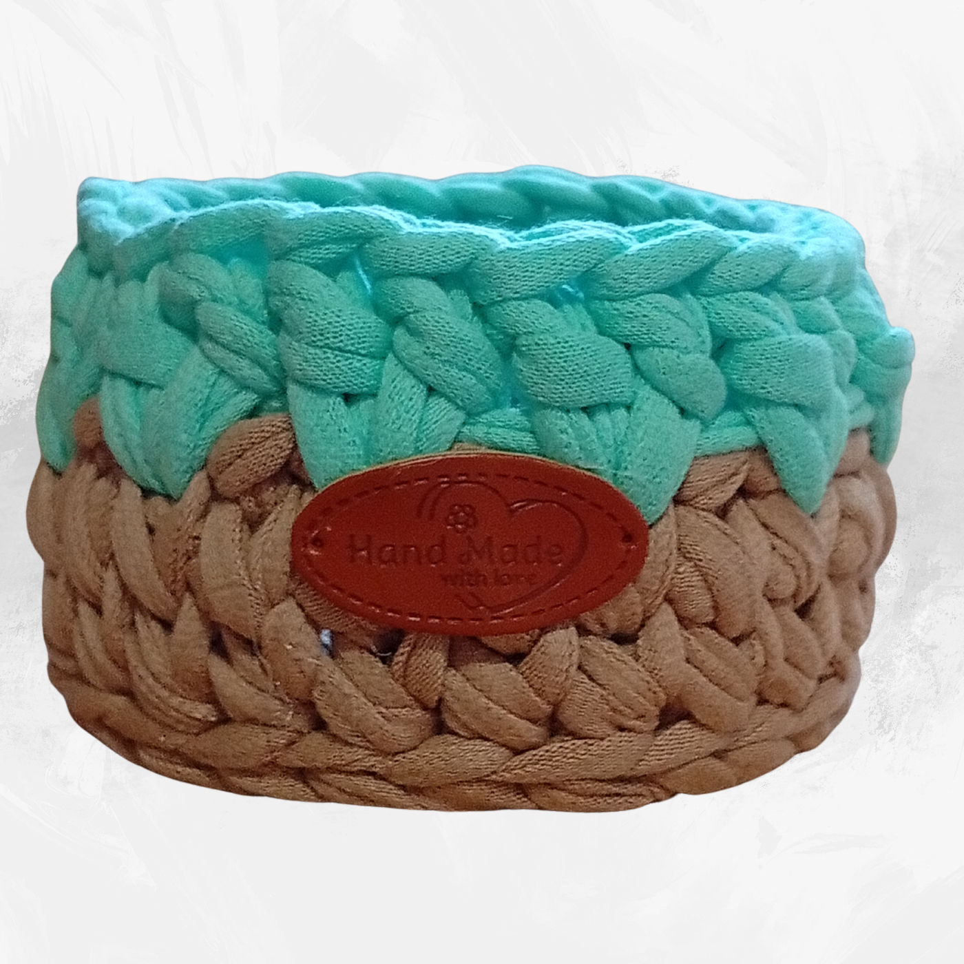 Handmade Crochet Storage Basket Set of 4 Two-Tone Colors