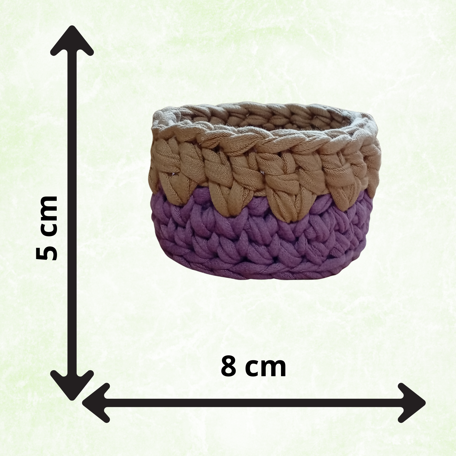 Handmade Crochet Storage Basket Set of 4 Two-Tone Colors