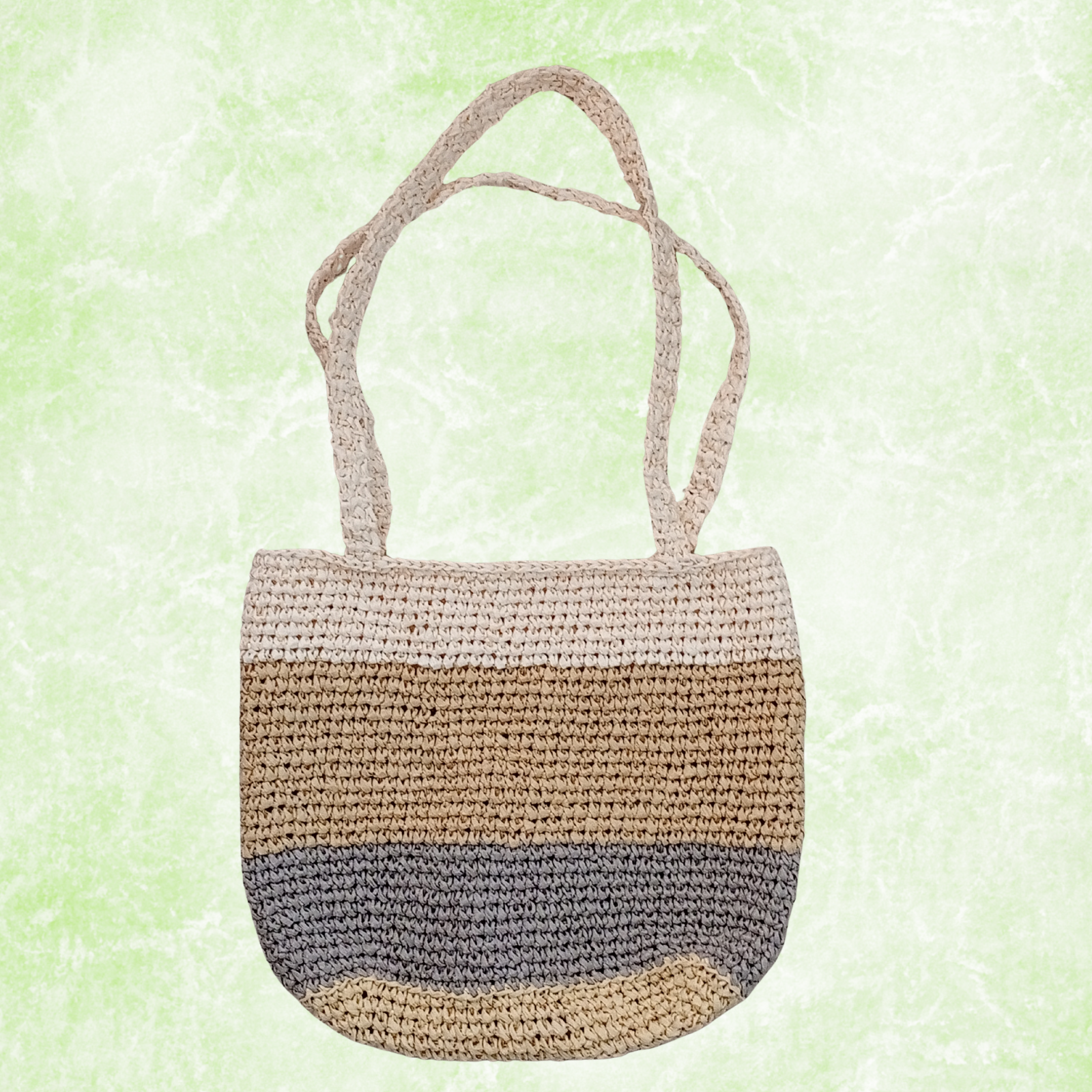 Raffia Crochet Tote Bag Boho Beach Bag Color Block Shoulder Bag Large Summer Shopper Straw Bag Gift for Her