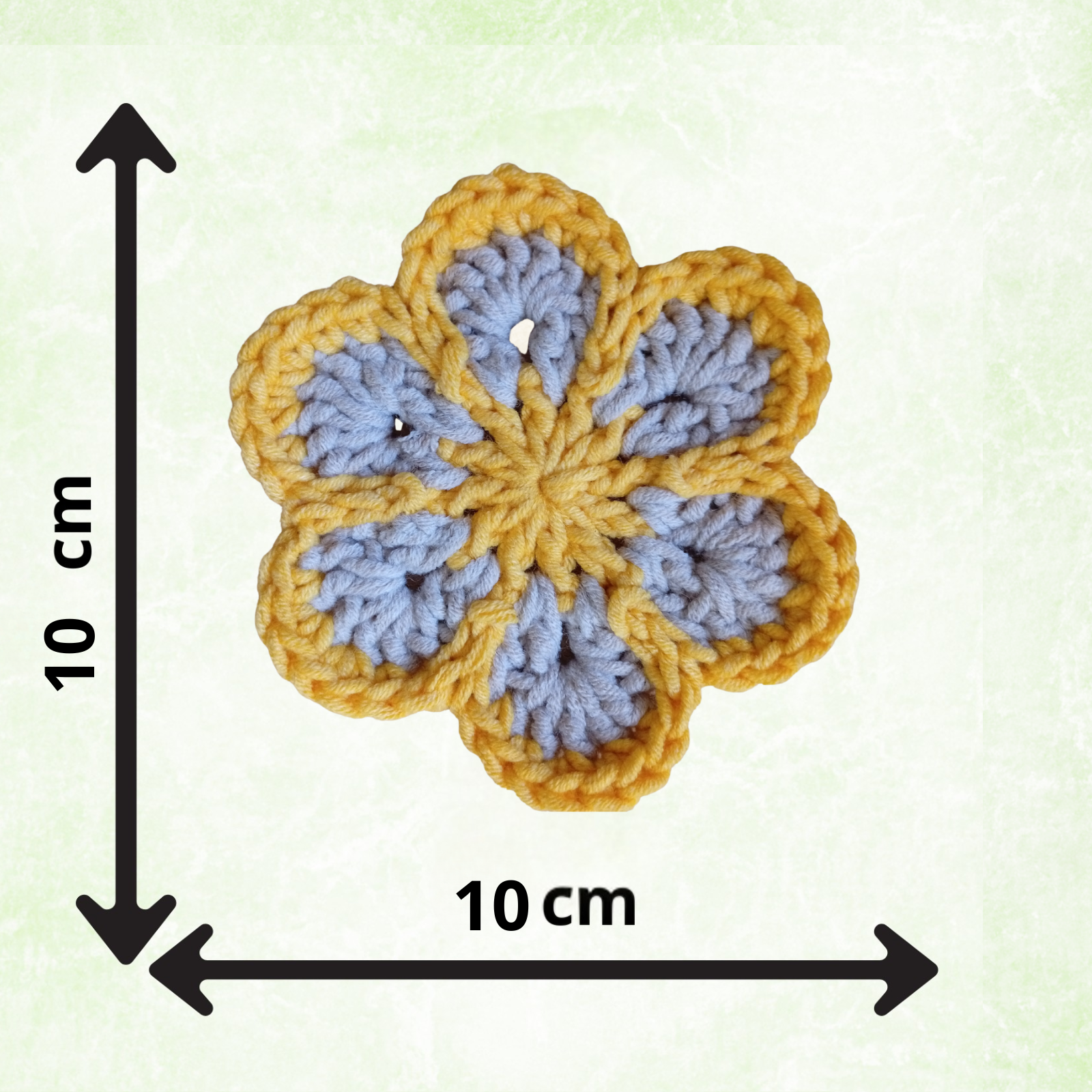 Yellow & Beige Crochet Flower Applique – Handmade Floral Embellishment (10cm)