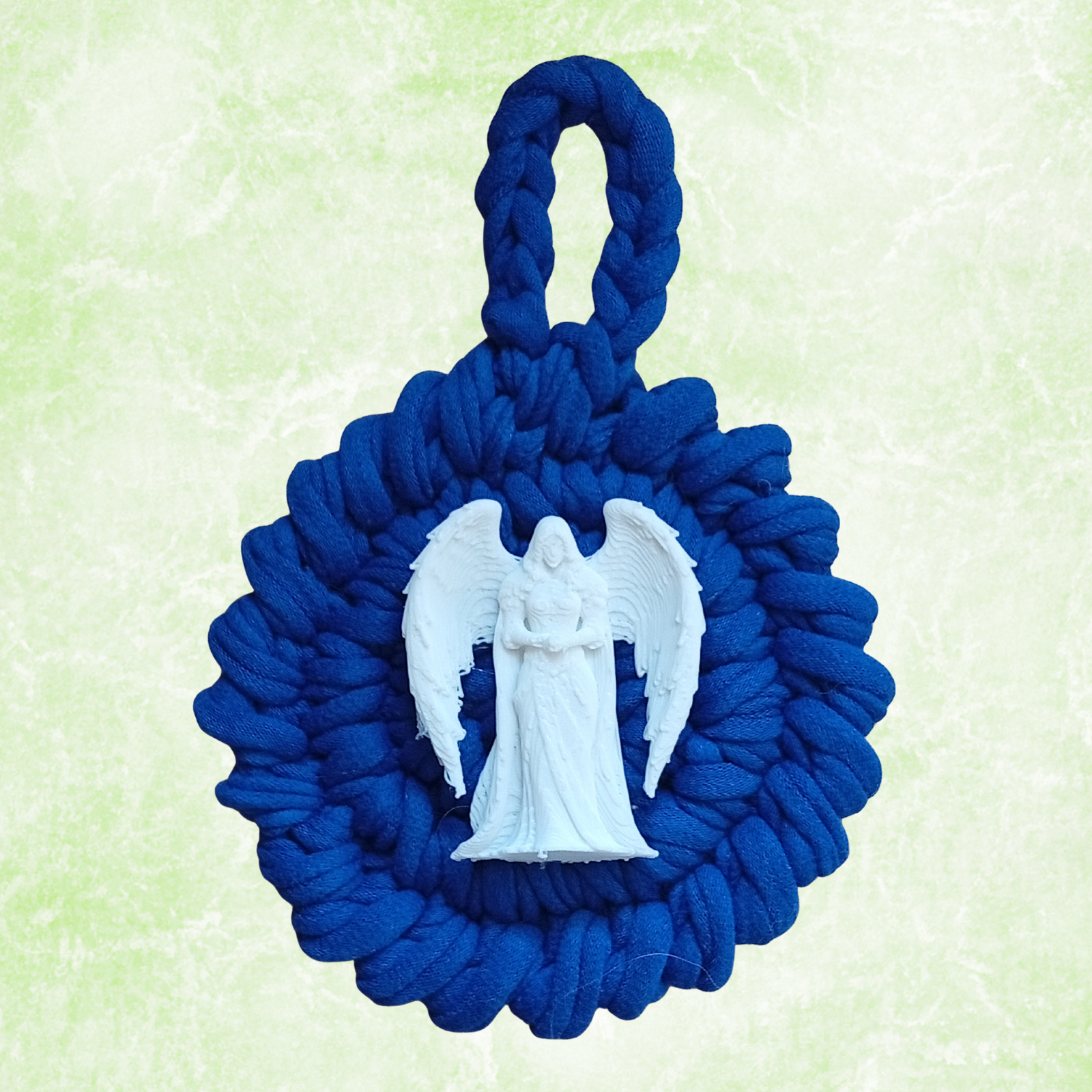 Handmade Crochet Mandala Hanging Ornament – Boho Car Mirror Charm, Cotton Wall Decor, Bag Accessory, Angel Pendant Gift