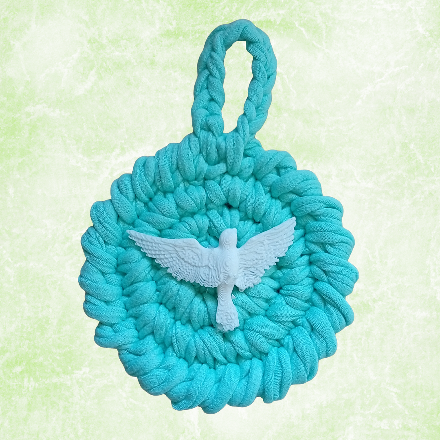 Handmade Crochet Mandala Hanging Ornament – Boho Car Mirror Charm, Cotton Wall Decor, Bag Accessory, Angel Pendant Gift