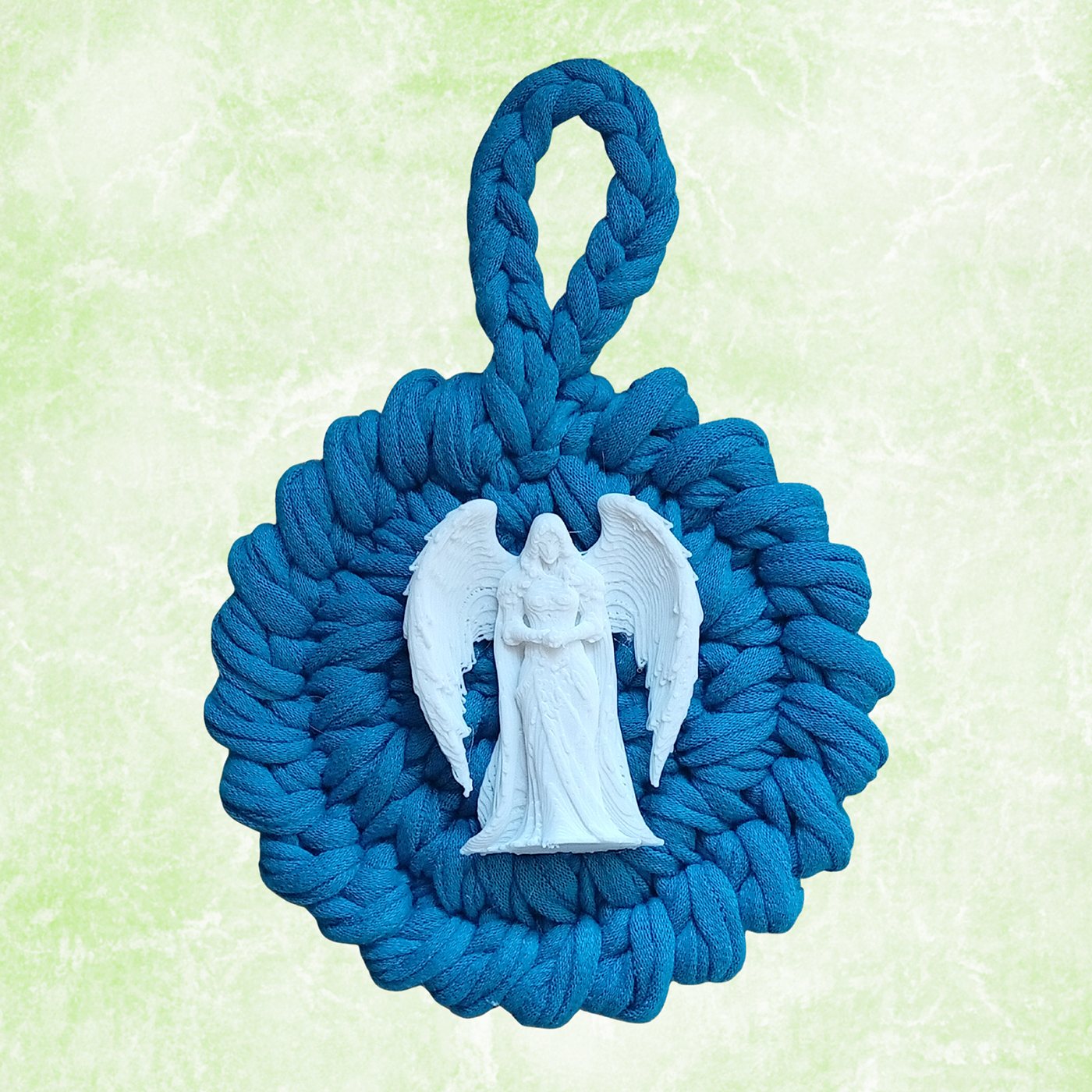 Handmade Crochet Mandala Hanging Ornament – Boho Car Mirror Charm, Cotton Wall Decor, Bag Accessory, Angel Pendant Gift
