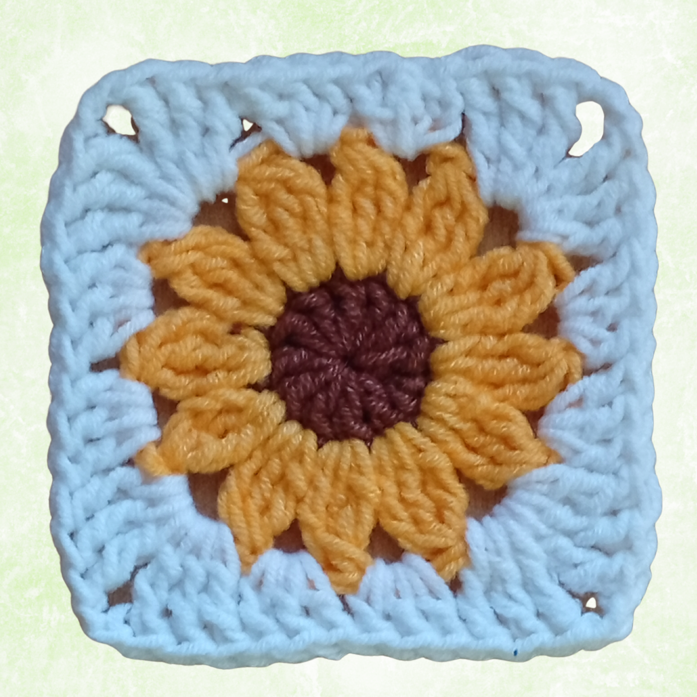 10PCS Sunflower Crochet Granny Squares 8x8 cm Handmade Floral Motifs Cotton Blend for Bags Cardigans Blankets Coasters DIY Decor