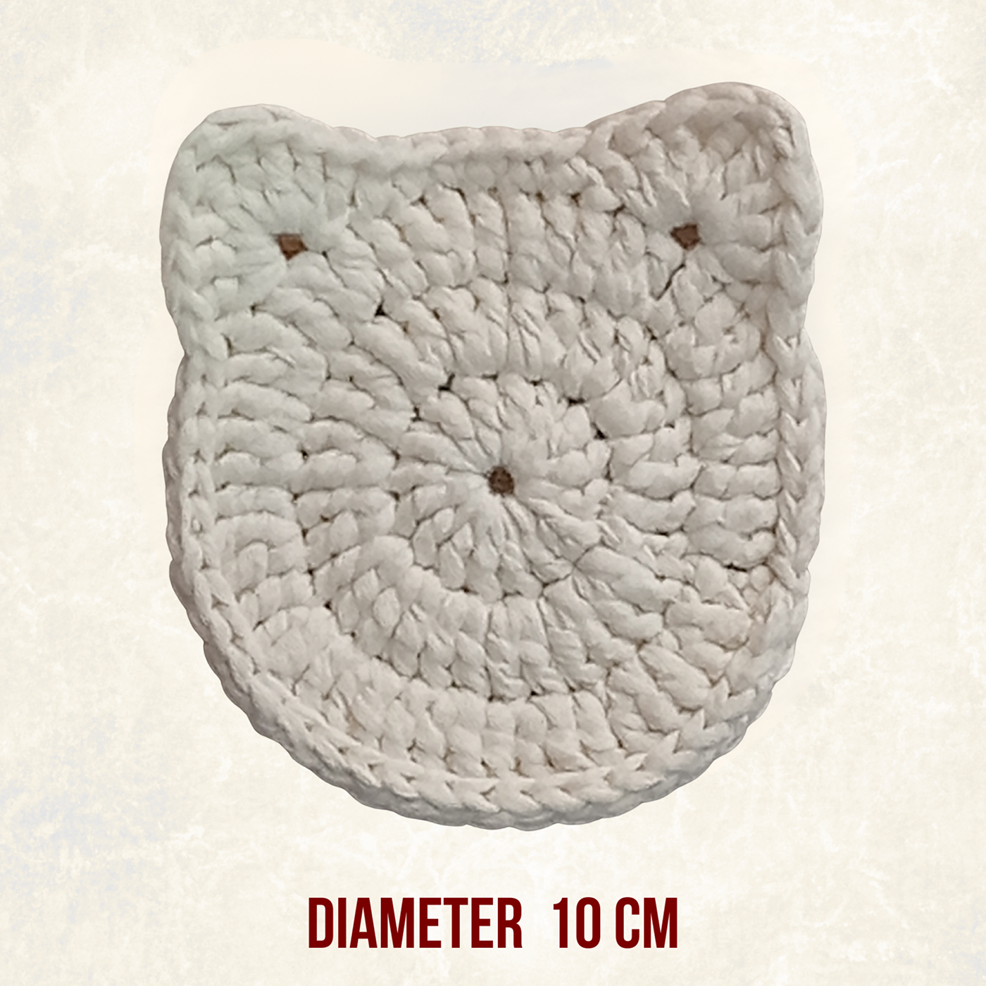 Handmade Crochet Cat Coasters – Set of 6