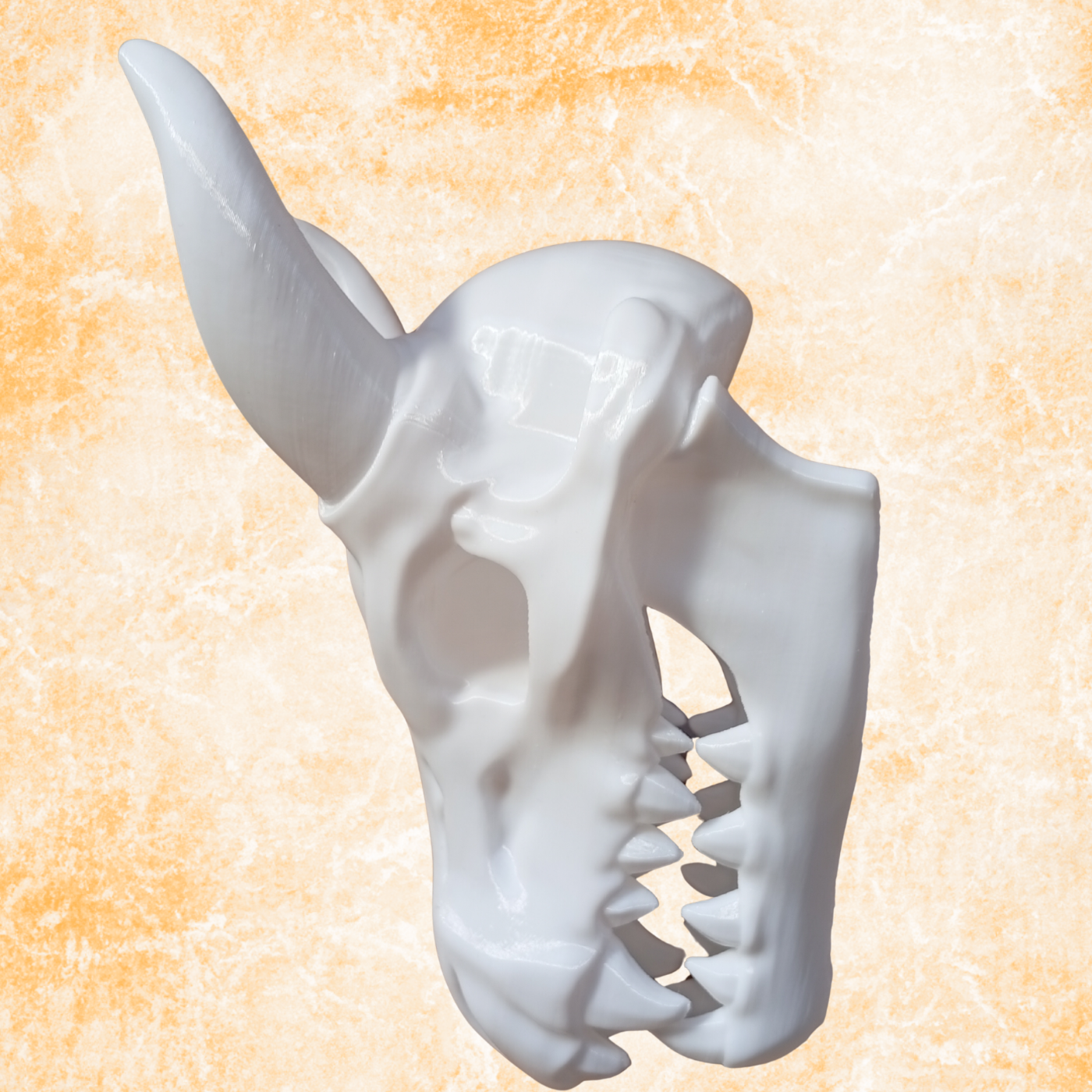 Big Dragon Skull Sculpture, White Minimalist Dragon Head Ornament, 16cm