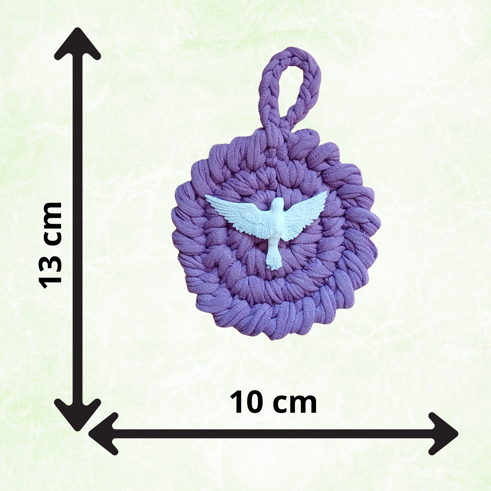 Handmade Crochet Mandala Hanging Ornament – Boho Car Mirror Charm, Cotton Wall Decor, Bag Accessory, Angel Pendant Gift