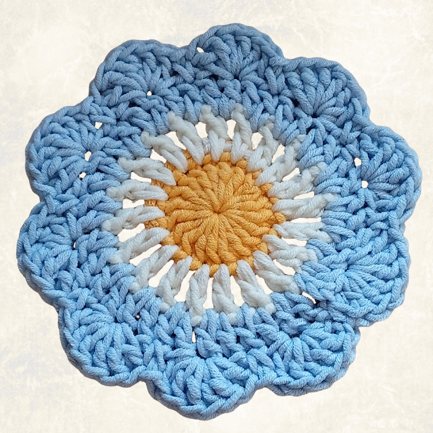 Handmade Crochet Flower Coasters – Set of 4