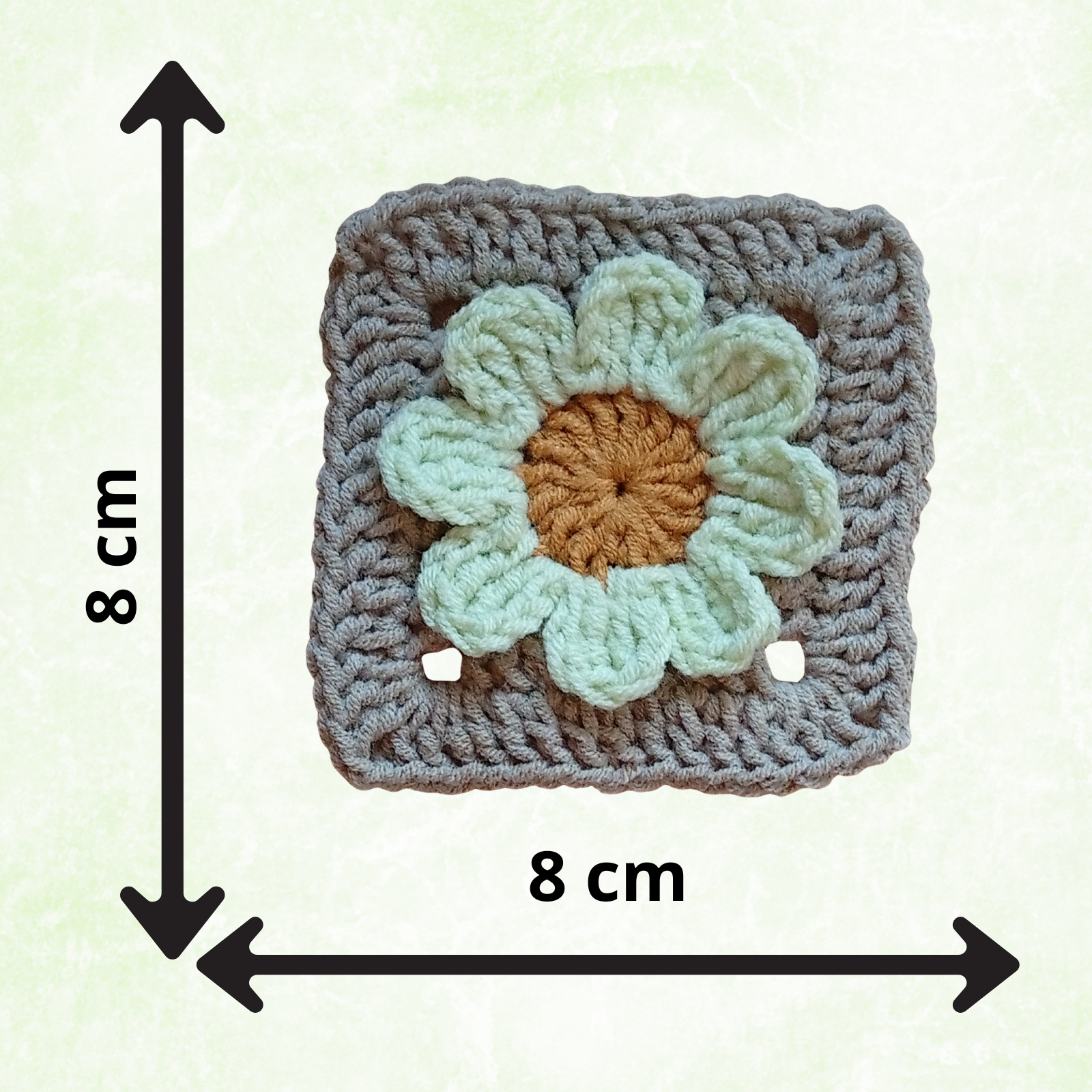 Crochet Daisy Granny Squares – Set of 10 Handmade Floral Motifs (8x8 cm)