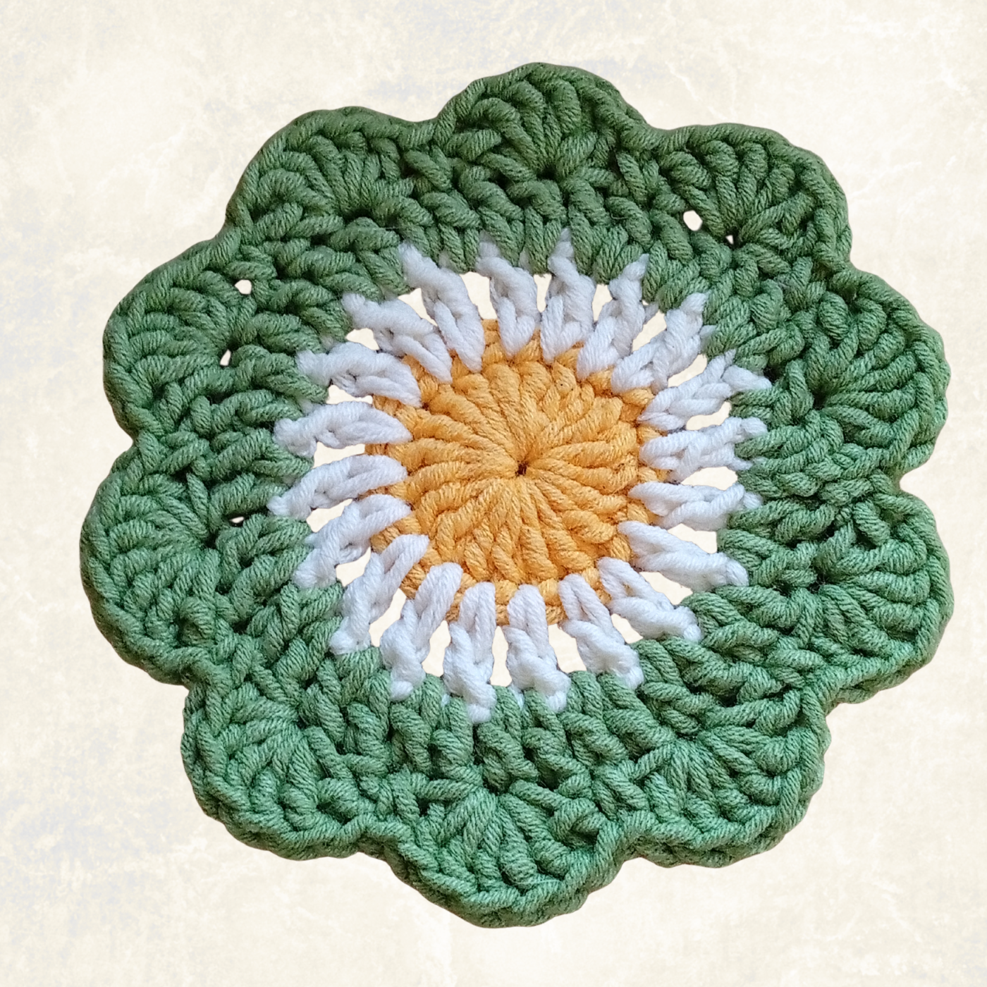 Handmade Crochet Flower Coasters – Set of 4