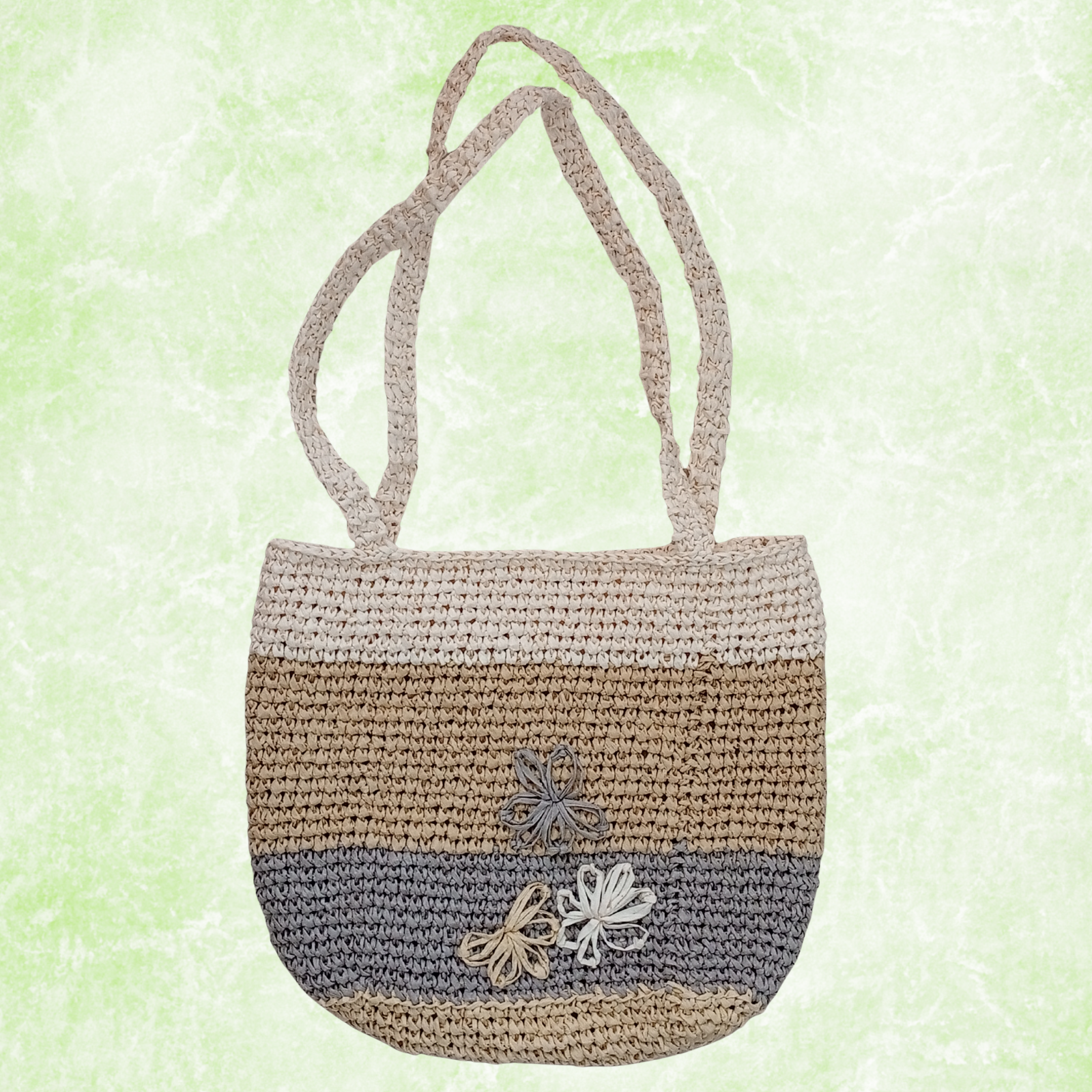Raffia Crochet Tote Bag Boho Beach Bag Color Block Shoulder Bag Large Summer Shopper Straw Bag Gift for Her
