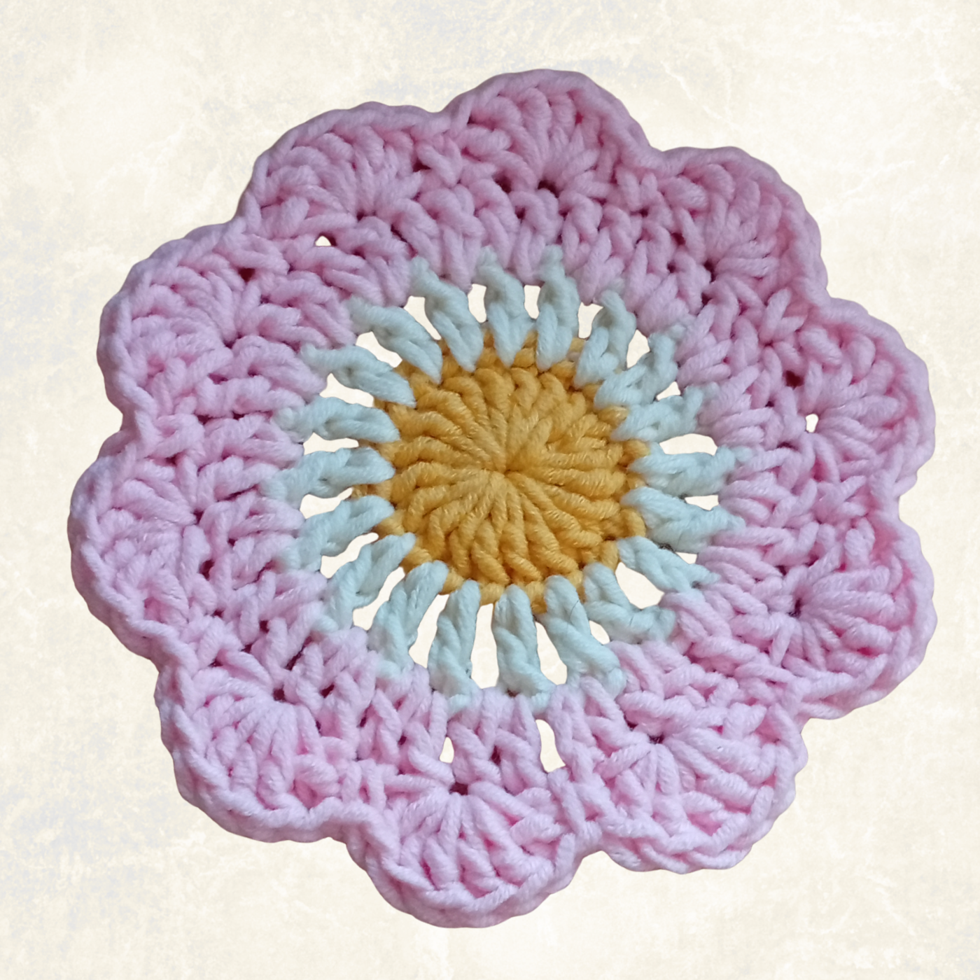 Handmade Crochet Flower Coasters – Set of 4
