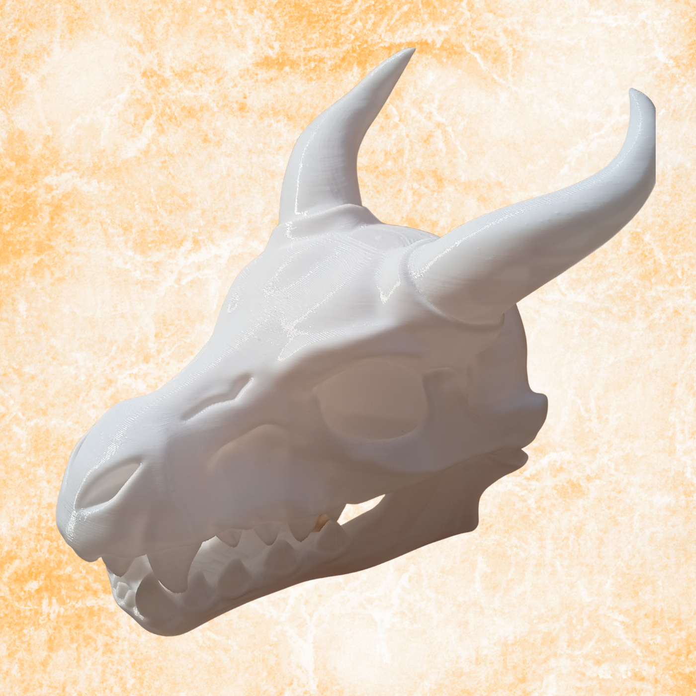 Big Dragon Skull Sculpture, White Minimalist Dragon Head Ornament, 16cm