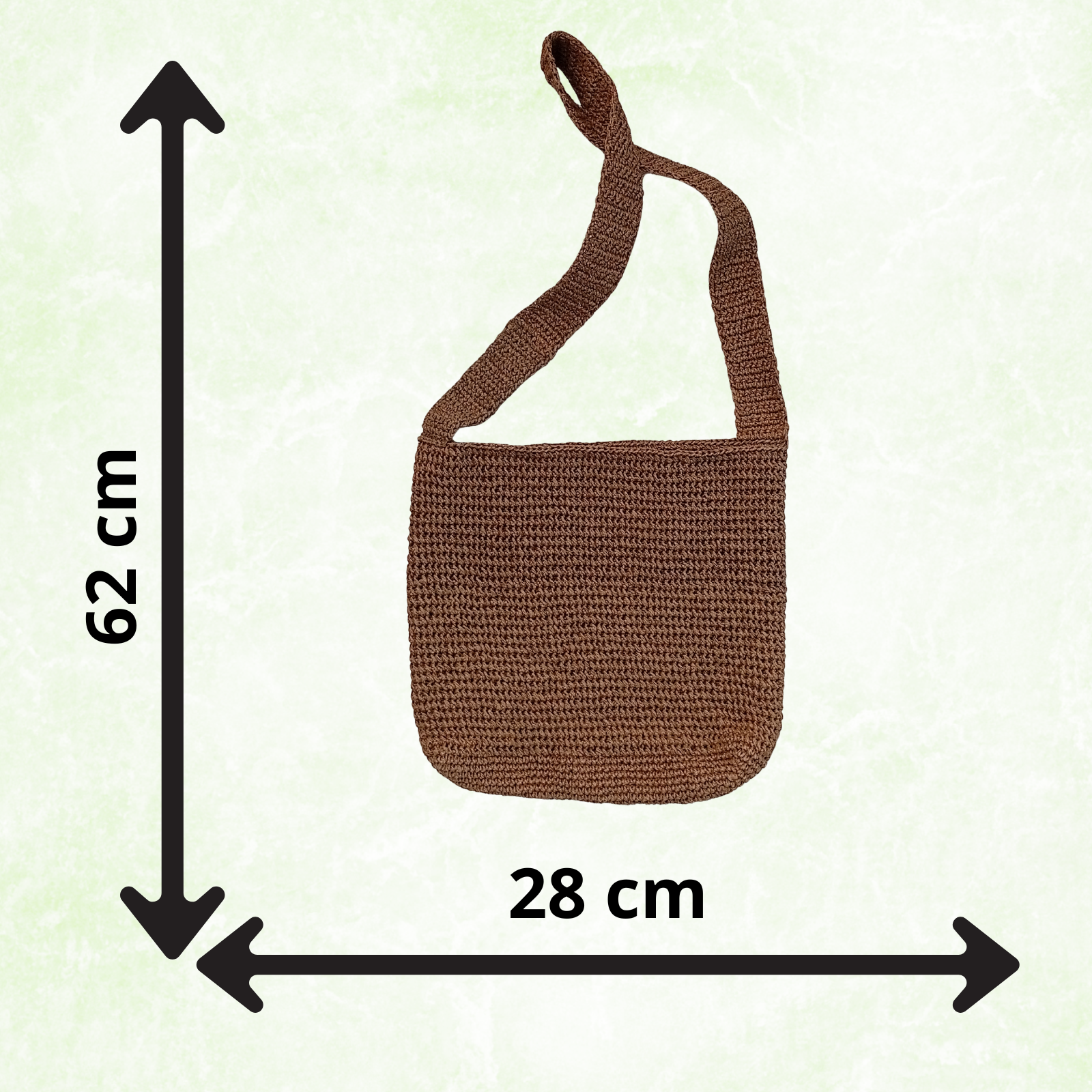 Crochet Shoulder Bag, Boho Crossbody Tote, Brown Raffia Bag, Handmade Woven Bag, Minimalist Summer Bag, Everyday Crochet Purse