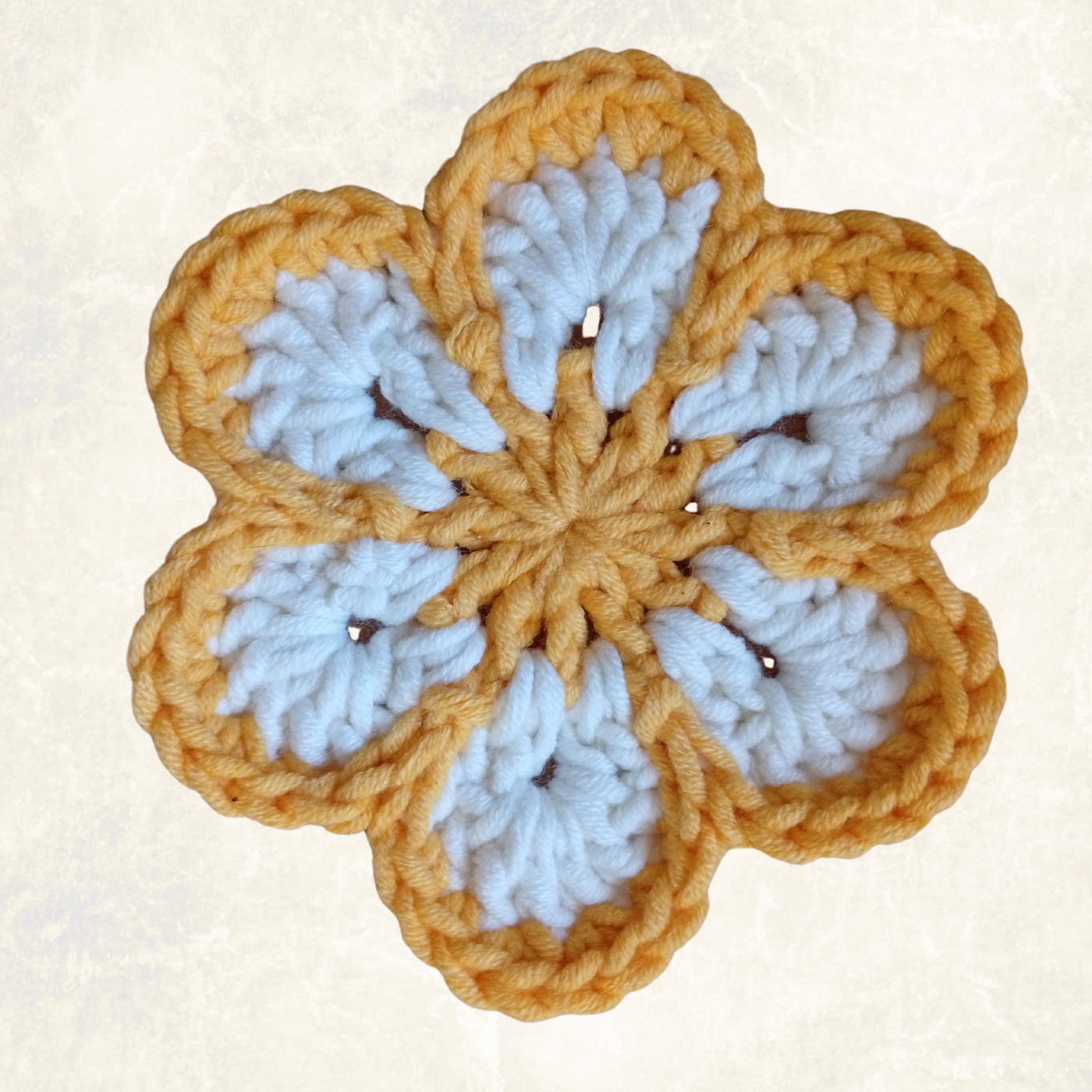 Yellow & White Crochet Flower Applique – Handmade Floral Embellishment (10cm) (Copy)