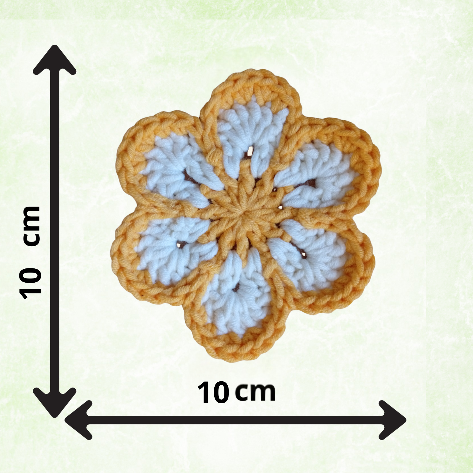 Yellow & White Crochet Flower Applique – Handmade Floral Embellishment (10cm) (Copy)