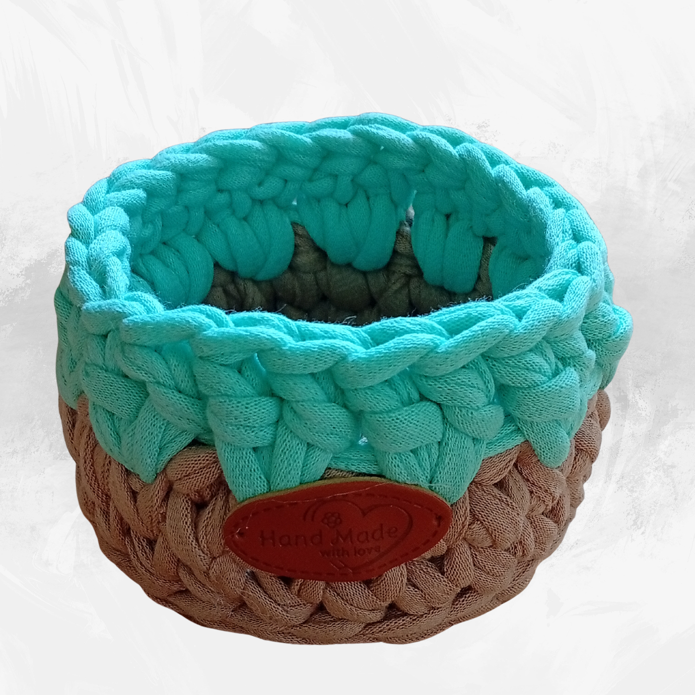 Handmade Crochet Storage Basket Set of 4 Two-Tone Colors