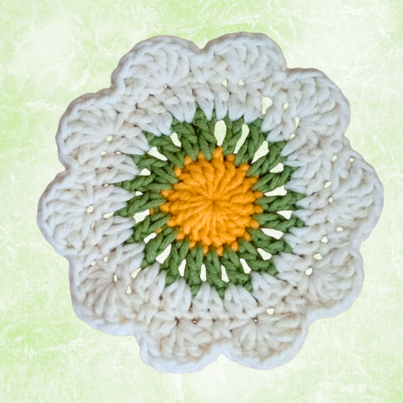 Handmade Crochet Coffee Gift Set – 4 Daisy Coasters & 4 Cup Sleeves (Set of 8)