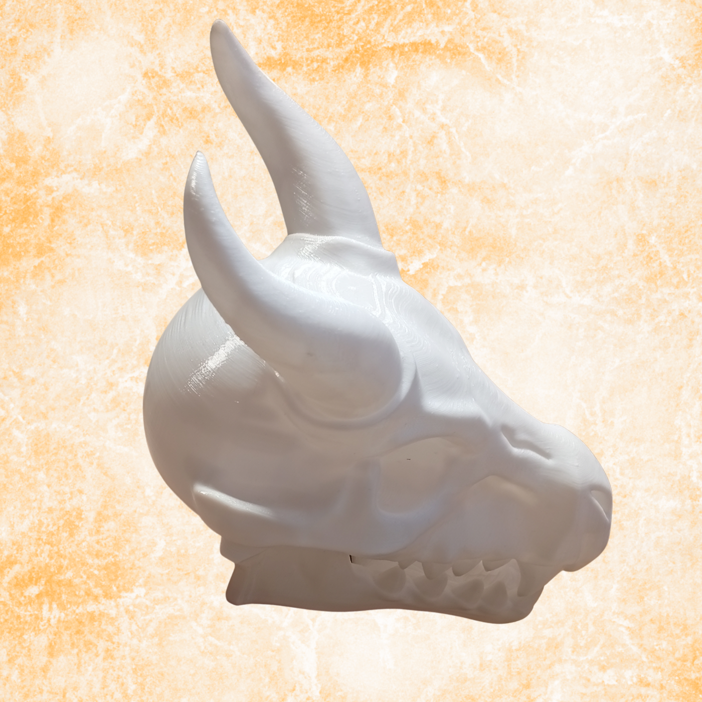 Big Dragon Skull Sculpture, White Minimalist Dragon Head Ornament, 16cm