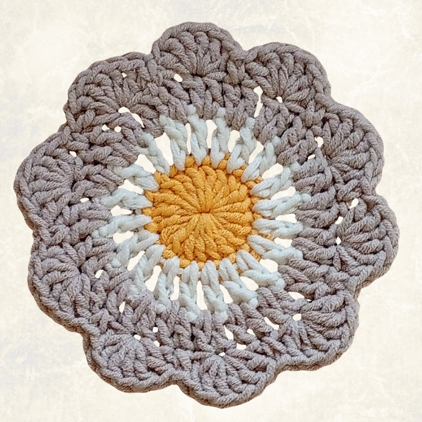 Handmade Crochet Flower Coasters – Set of 4