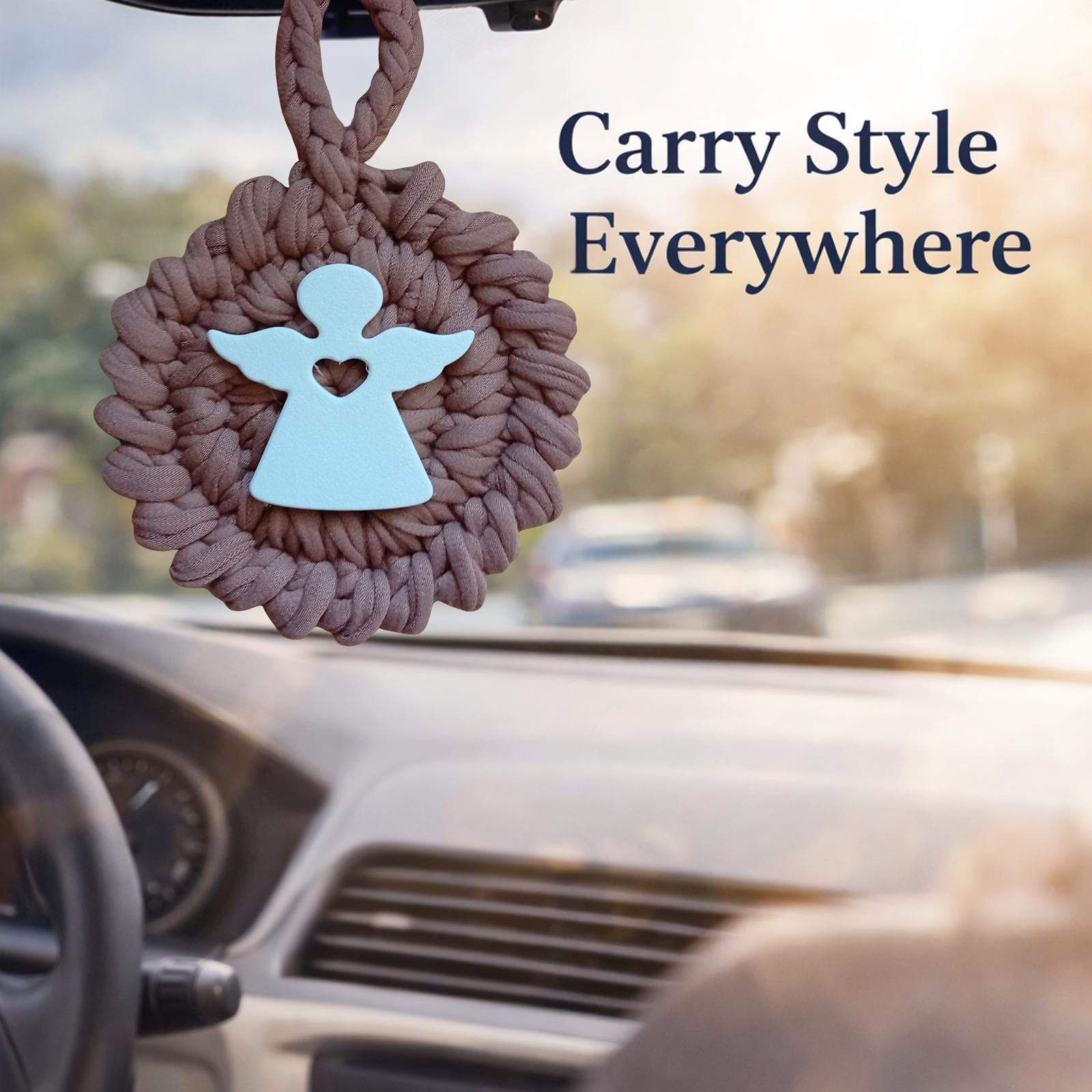 Handmade Crochet Mandala Hanging Ornament – Boho Car Mirror Charm, Cotton Wall Decor, Bag Accessory, Angel Pendant Gift