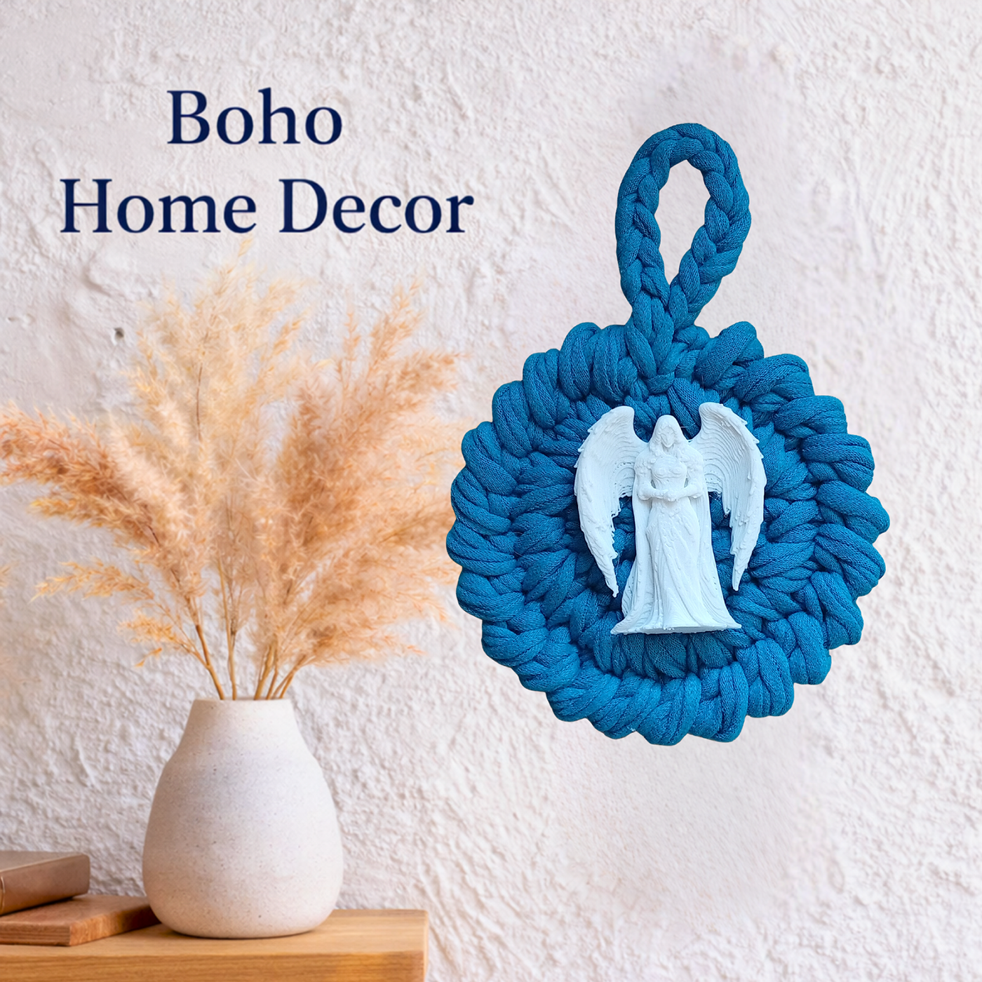 Handmade Crochet Mandala Hanging Ornament – Boho Car Mirror Charm, Cotton Wall Decor, Bag Accessory, Angel Pendant Gift