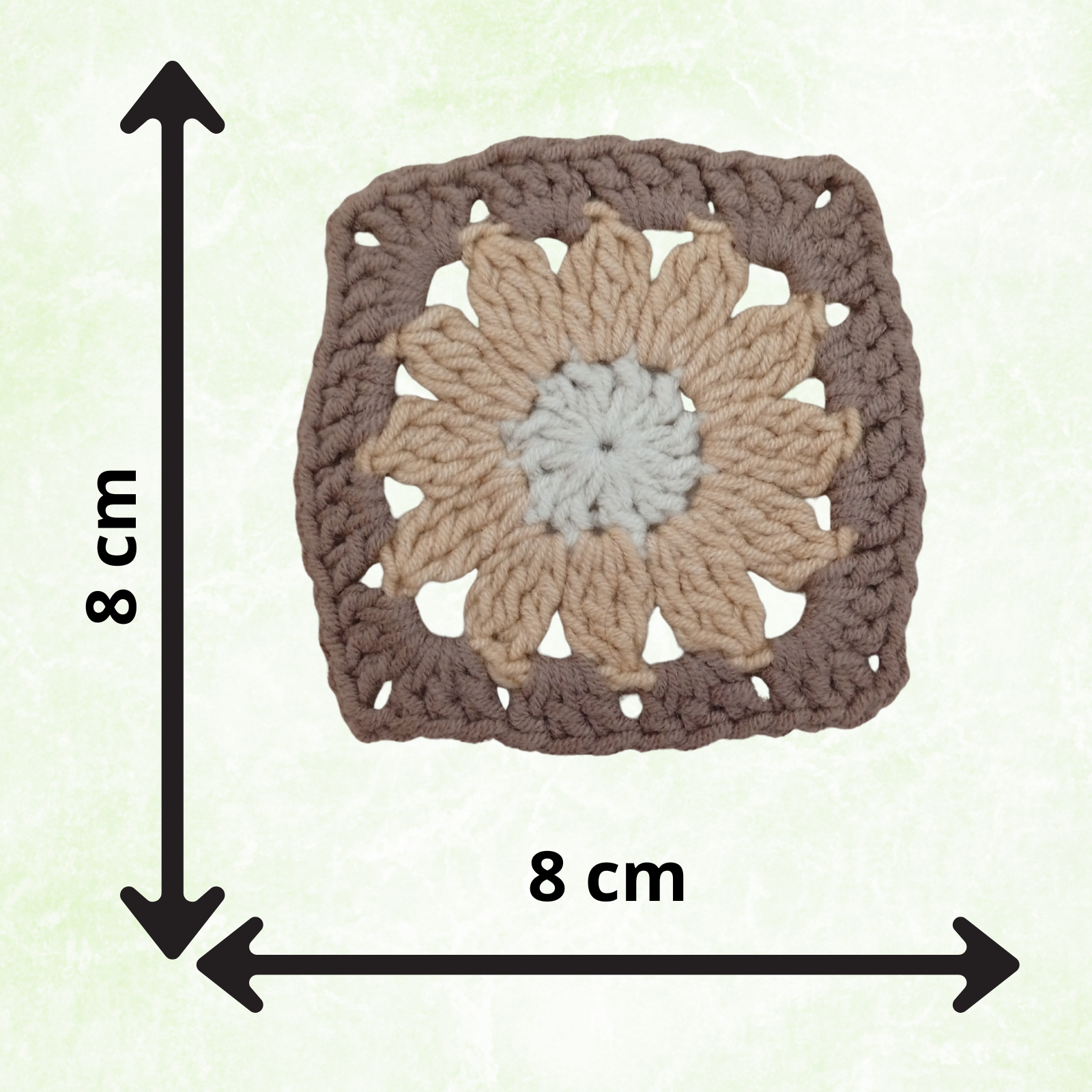 Crochet Floral Squares Set – 10 Handmade Granny Squares in Neutral Boho Colors (8 cm)