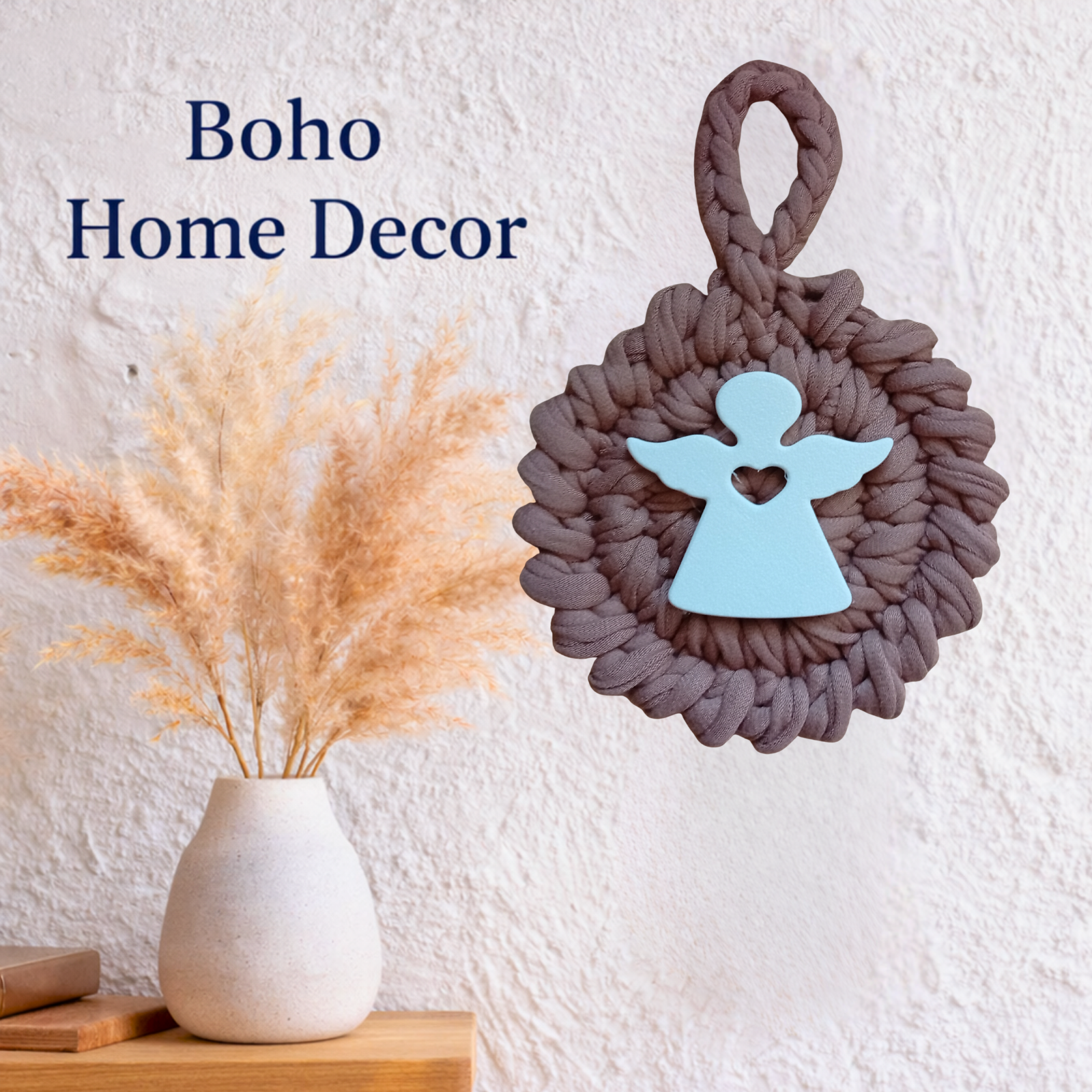 Handmade Crochet Mandala Hanging Ornament – Boho Car Mirror Charm, Cotton Wall Decor, Bag Accessory, Angel Pendant Gift