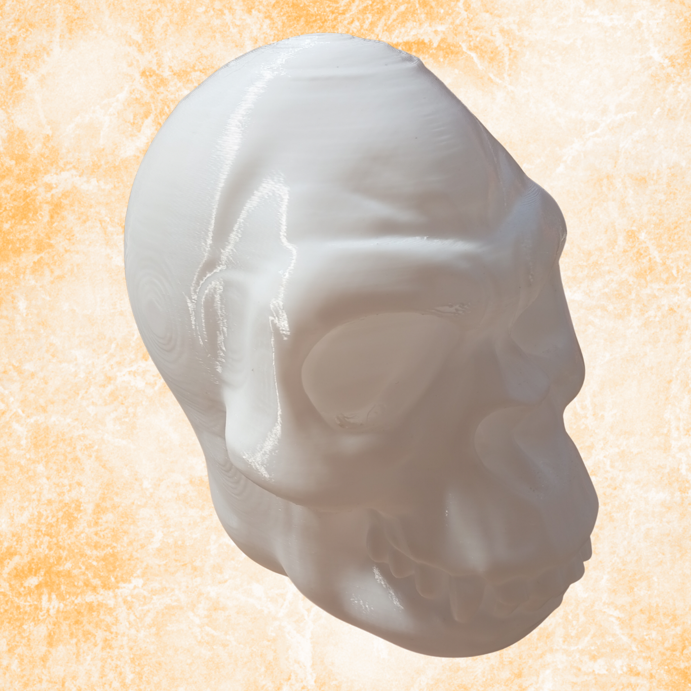 Gorilla Skull Sculpture – White Gothic Decor Statue,  (16cm)