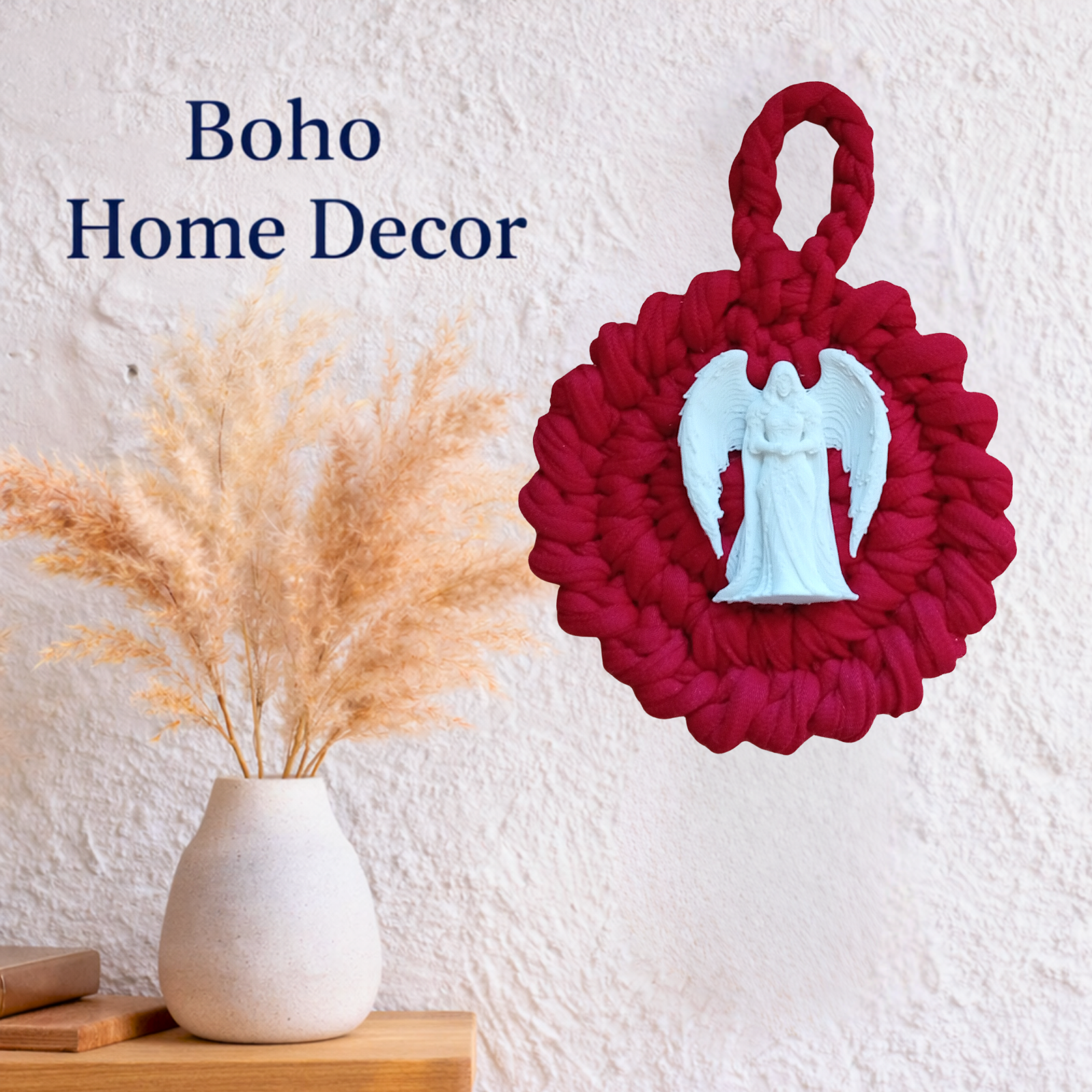 Handmade Crochet Mandala Hanging Ornament – Boho Car Mirror Charm, Cotton Wall Decor, Bag Accessory, Angel Pendant Gift