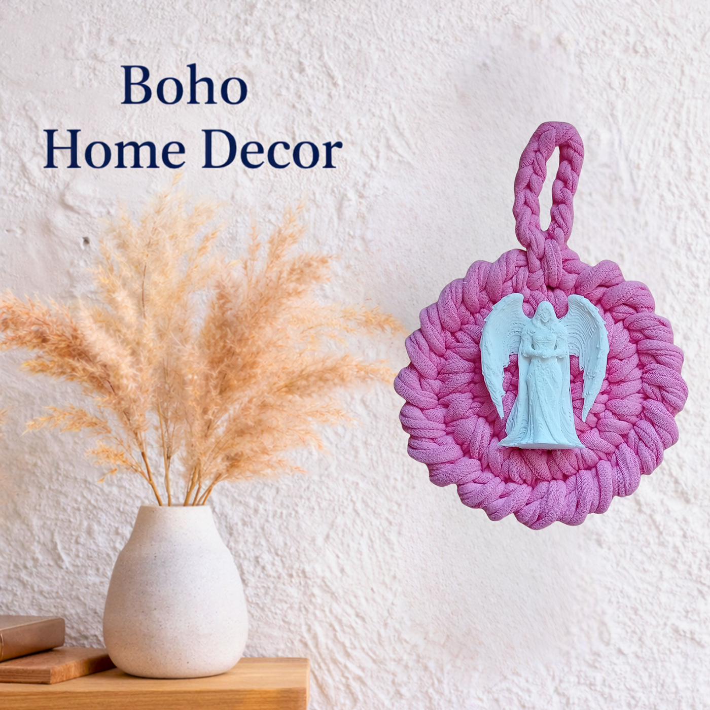 Handmade Crochet Mandala Hanging Ornament – Boho Car Mirror Charm, Cotton Wall Decor, Bag Accessory, Angel Pendant Gift