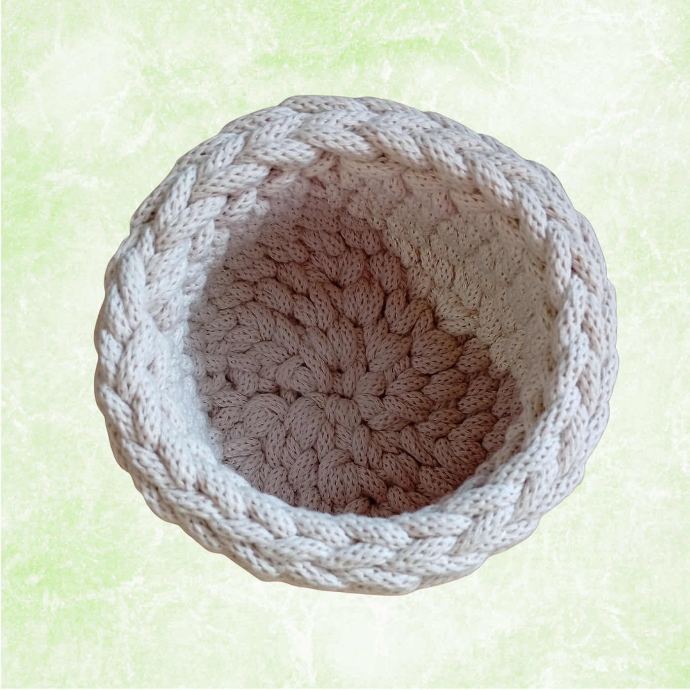 Sturdy Cotton Rope Basket with Lid, Handmade Crochet Acorn Storage Organizer