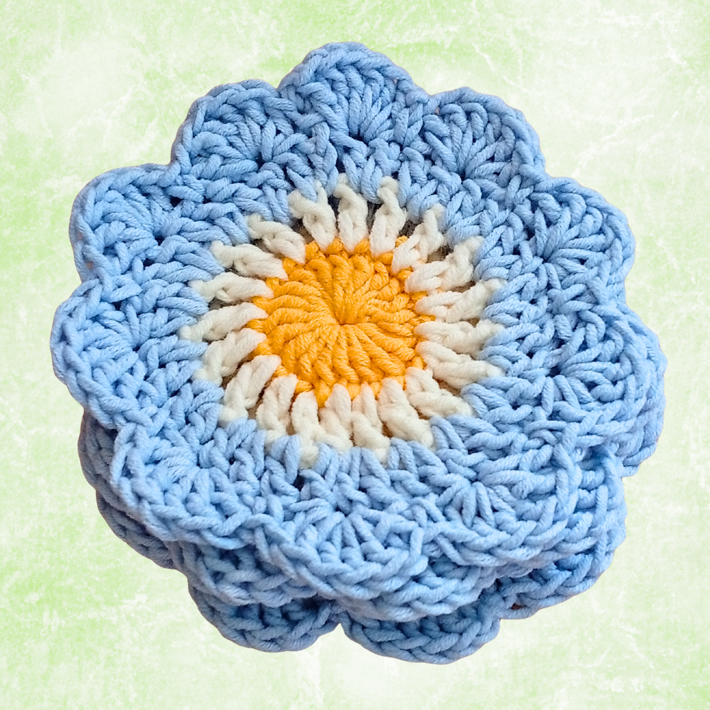 Handmade Crochet Coffee Gift Set – 4 Daisy Coasters & 4 Cup Sleeves (Set of 8)