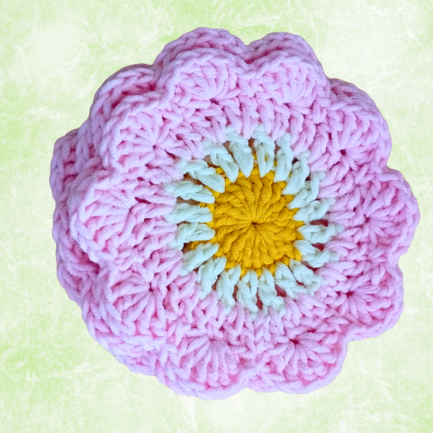 Handmade Crochet Coffee Gift Set – 4 Daisy Coasters & 4 Cup Sleeves (Set of 8)