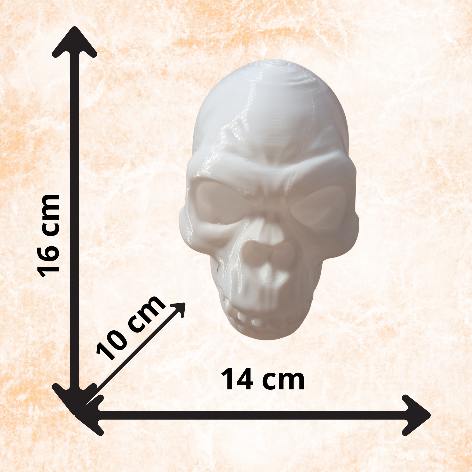 Gorilla Skull Sculpture – White Gothic Decor Statue,  (16cm)