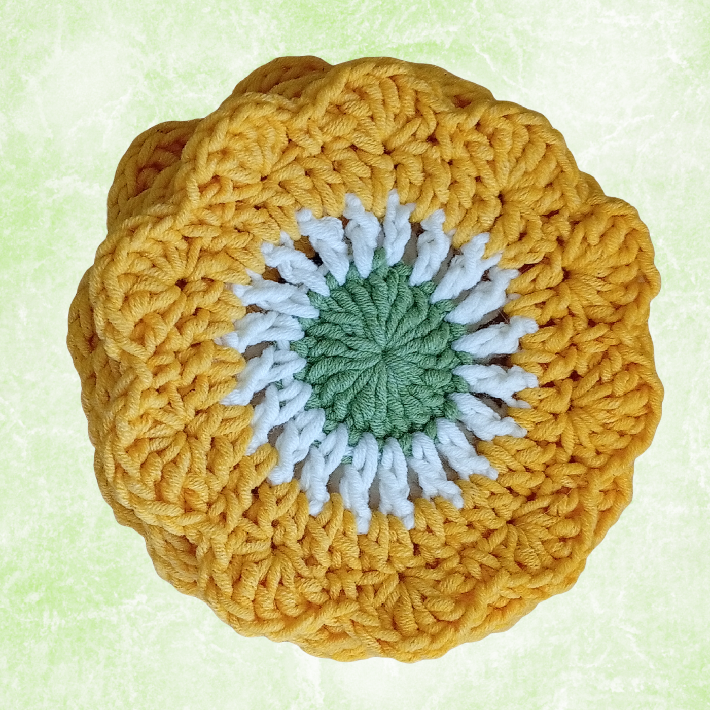 Handmade Crochet Coffee Gift Set – 4 Daisy Coasters & 4 Cup Sleeves (Set of 8)