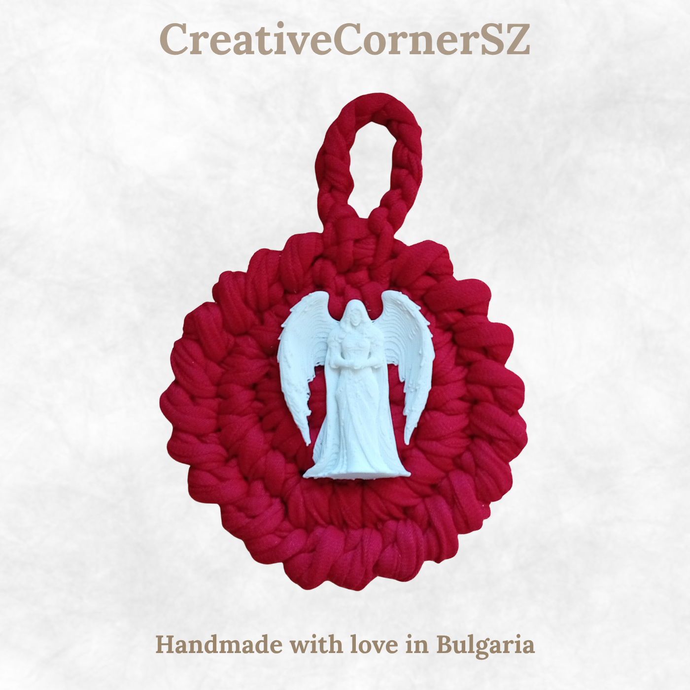 Handmade Crochet Mandala Hanging Ornament – Boho Car Mirror Charm, Cotton Wall Decor, Bag Accessory, Angel Pendant Gift