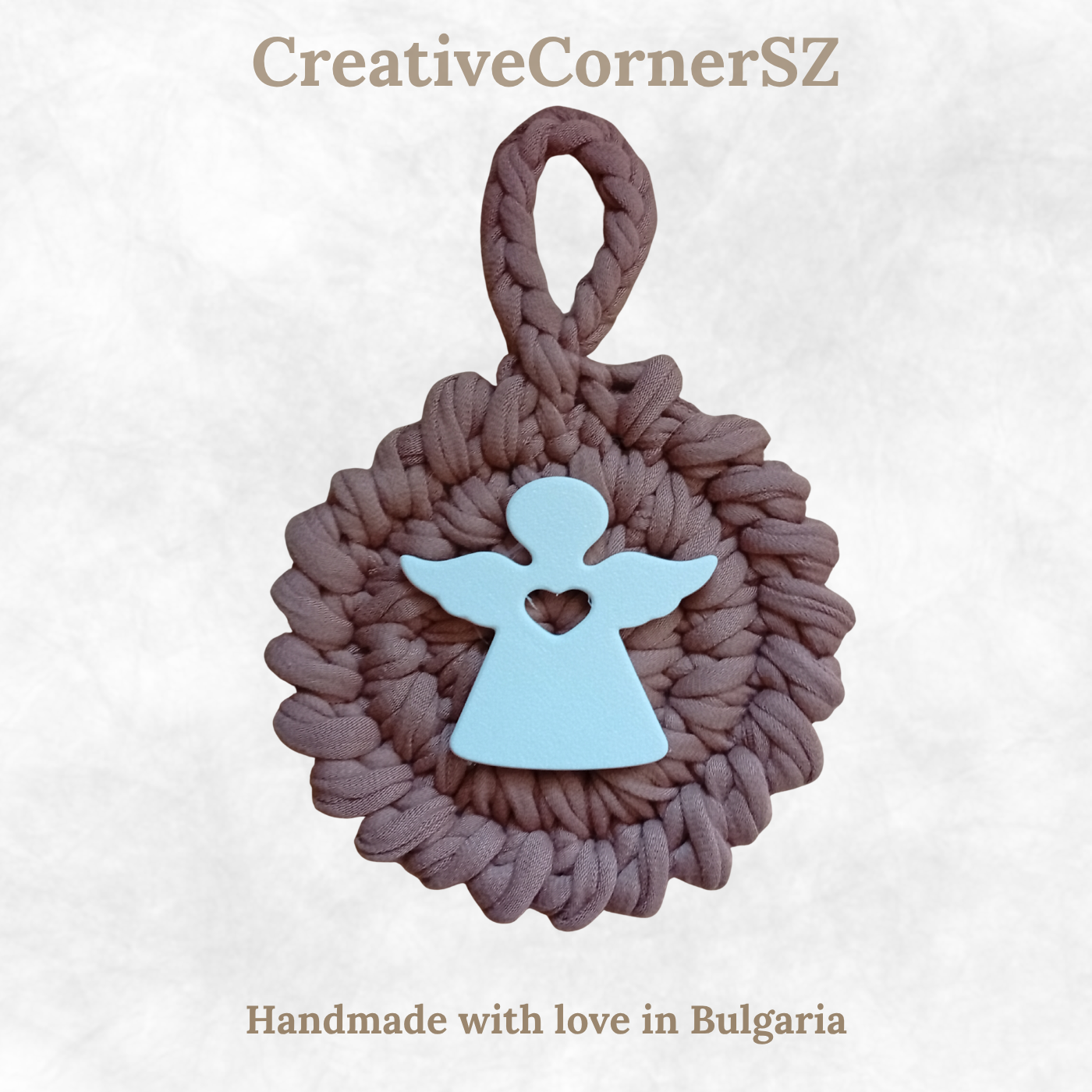 Handmade Crochet Mandala Hanging Ornament – Boho Car Mirror Charm, Cotton Wall Decor, Bag Accessory, Angel Pendant Gift