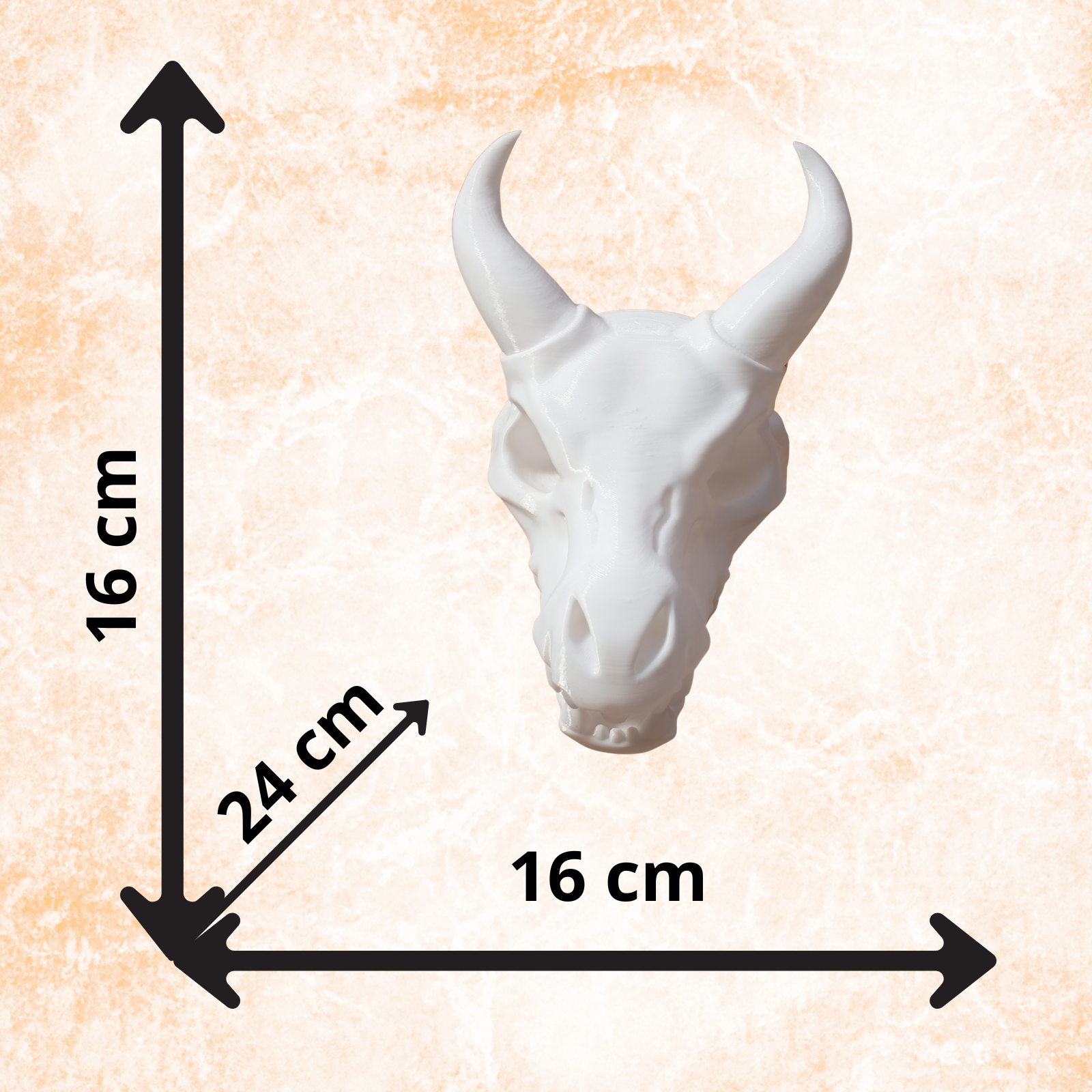 Big Dragon Skull Sculpture, White Minimalist Dragon Head Ornament, 16cm